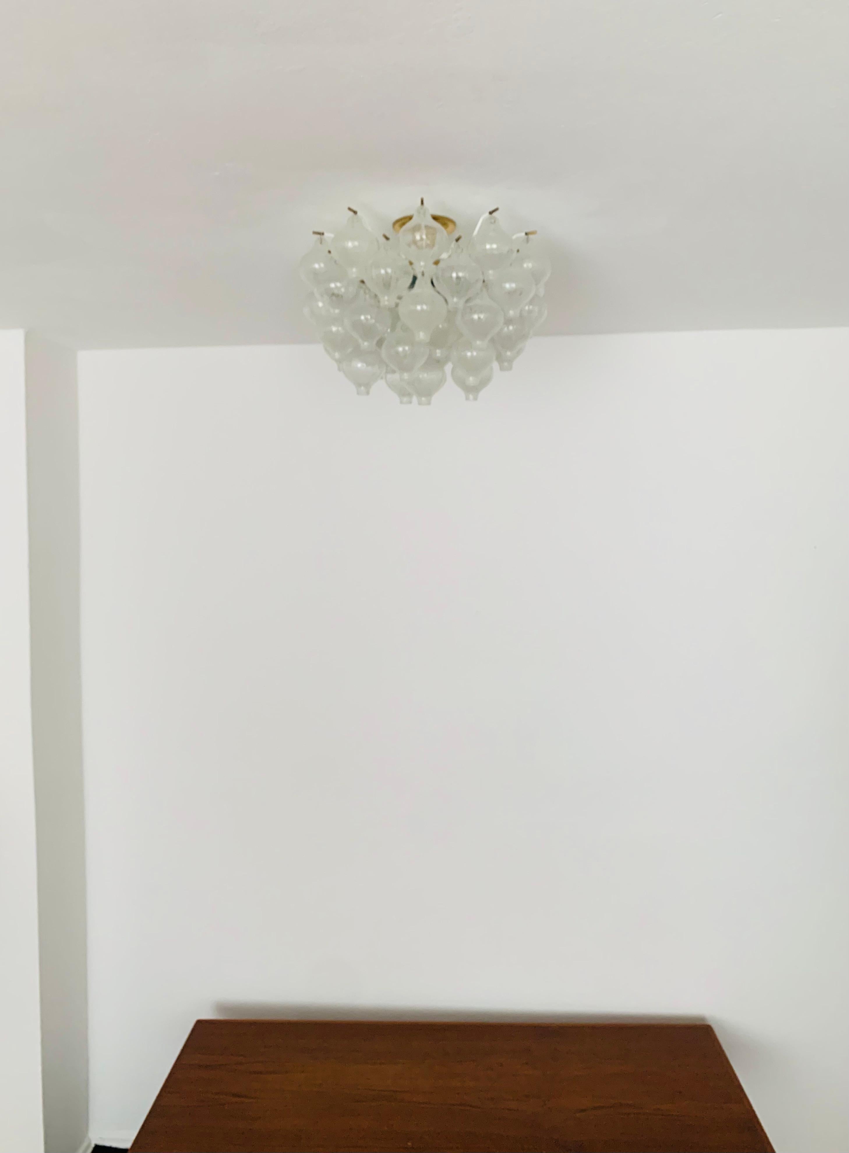 Metal Tulipan Ceiling Chandelier by J.T. Kalmar For Sale