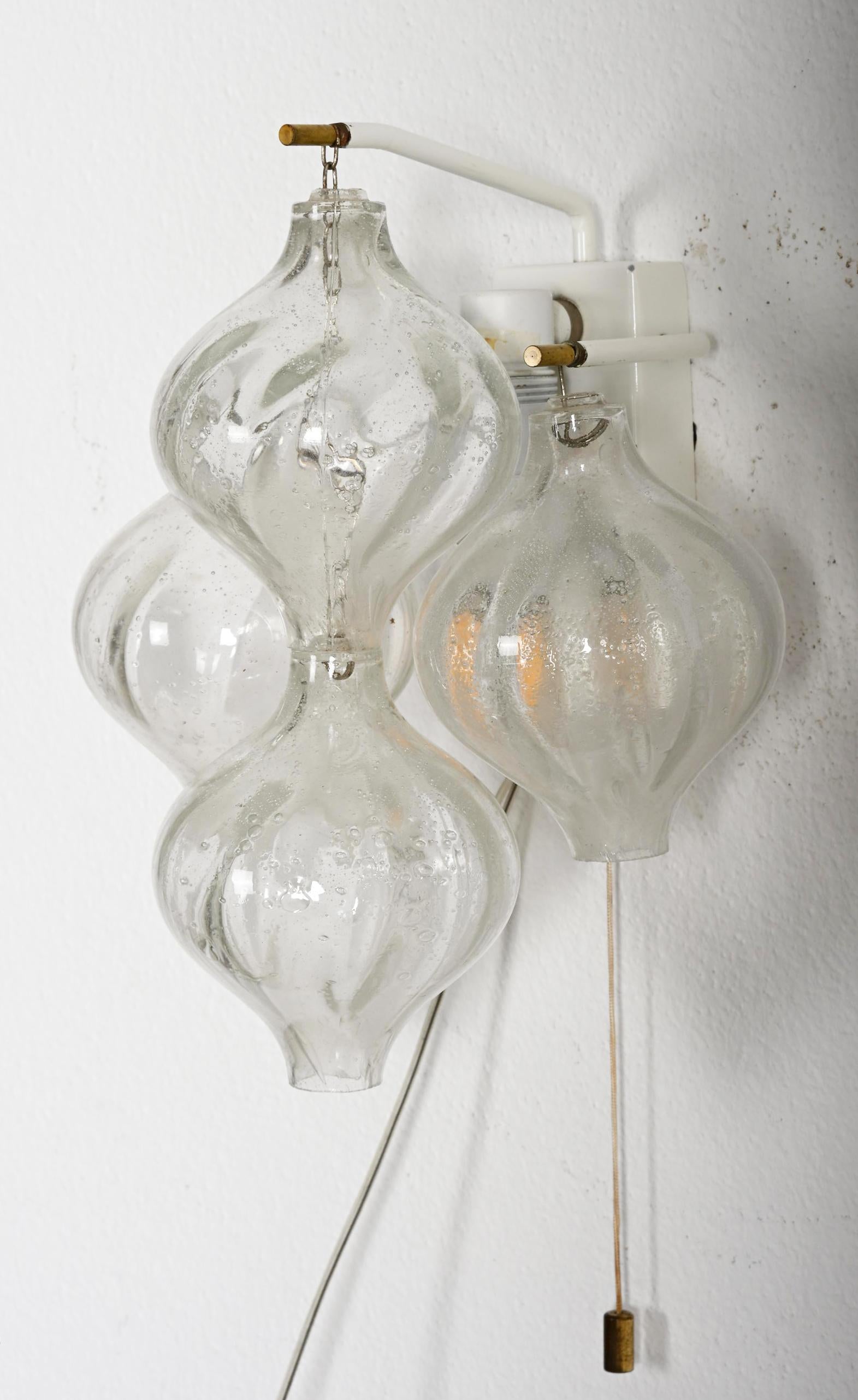Tulipan Glas J.T. Kalmar Wandleuchten, Wandleuchter im Zustand „Gut“ im Angebot in Vienna, AT