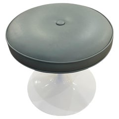 Otomana de piel Tulipan en piel Gunmetal