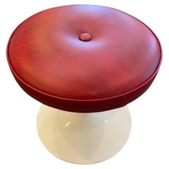 Puf otomano Tulipán en rojo brasa