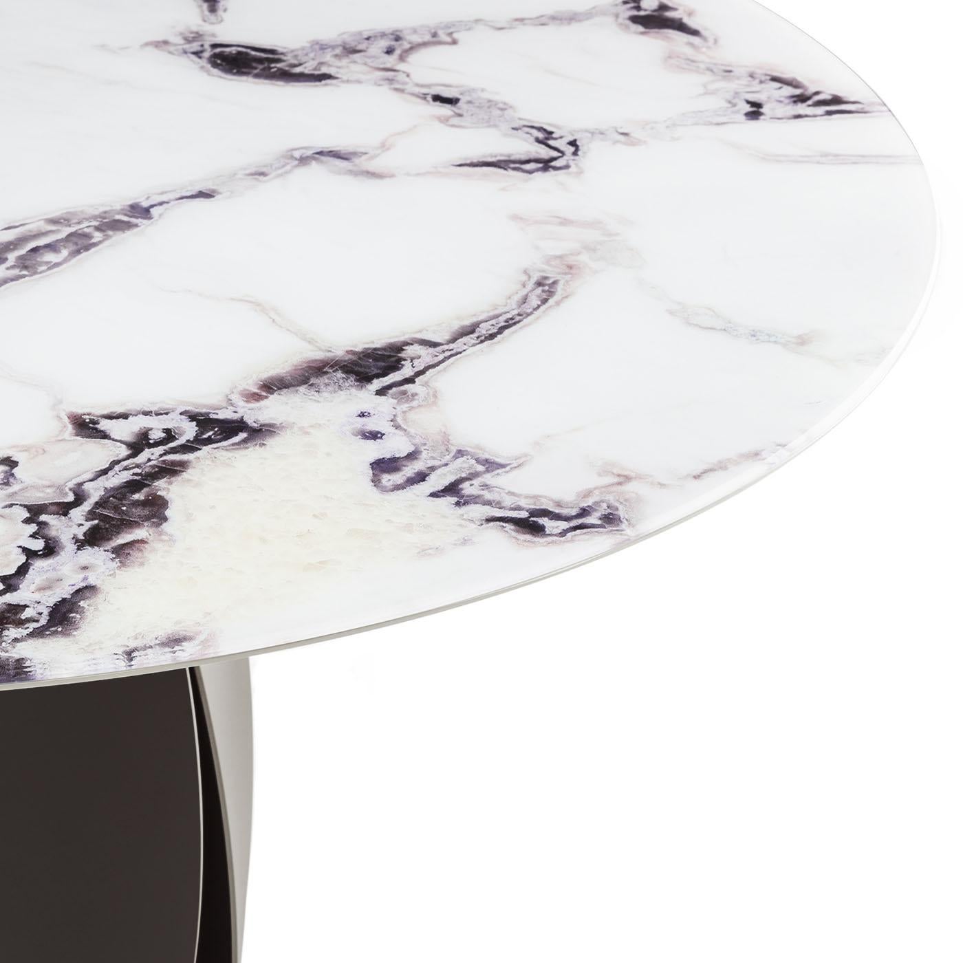 Italian Tulipano Round Trinity-Marble-Effect Table For Sale