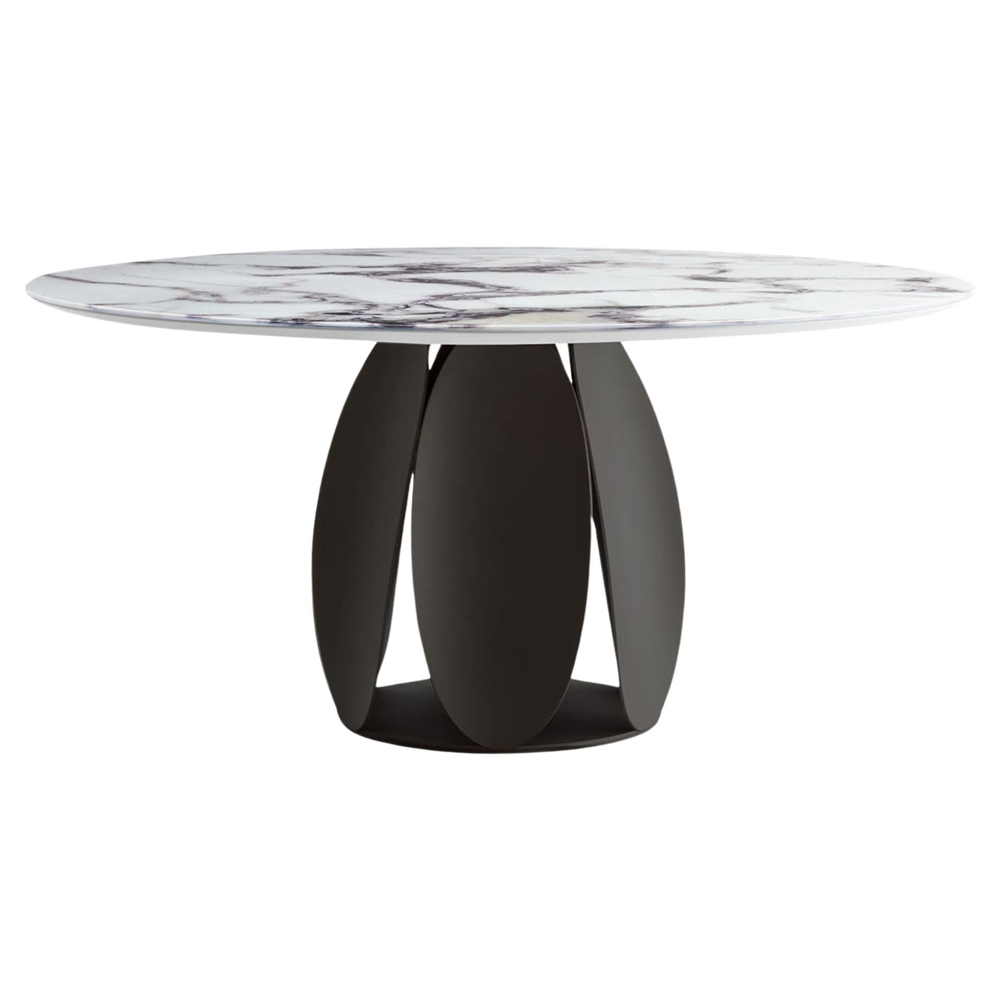 Tulipano Round Trinity-Marble-Effect Table For Sale
