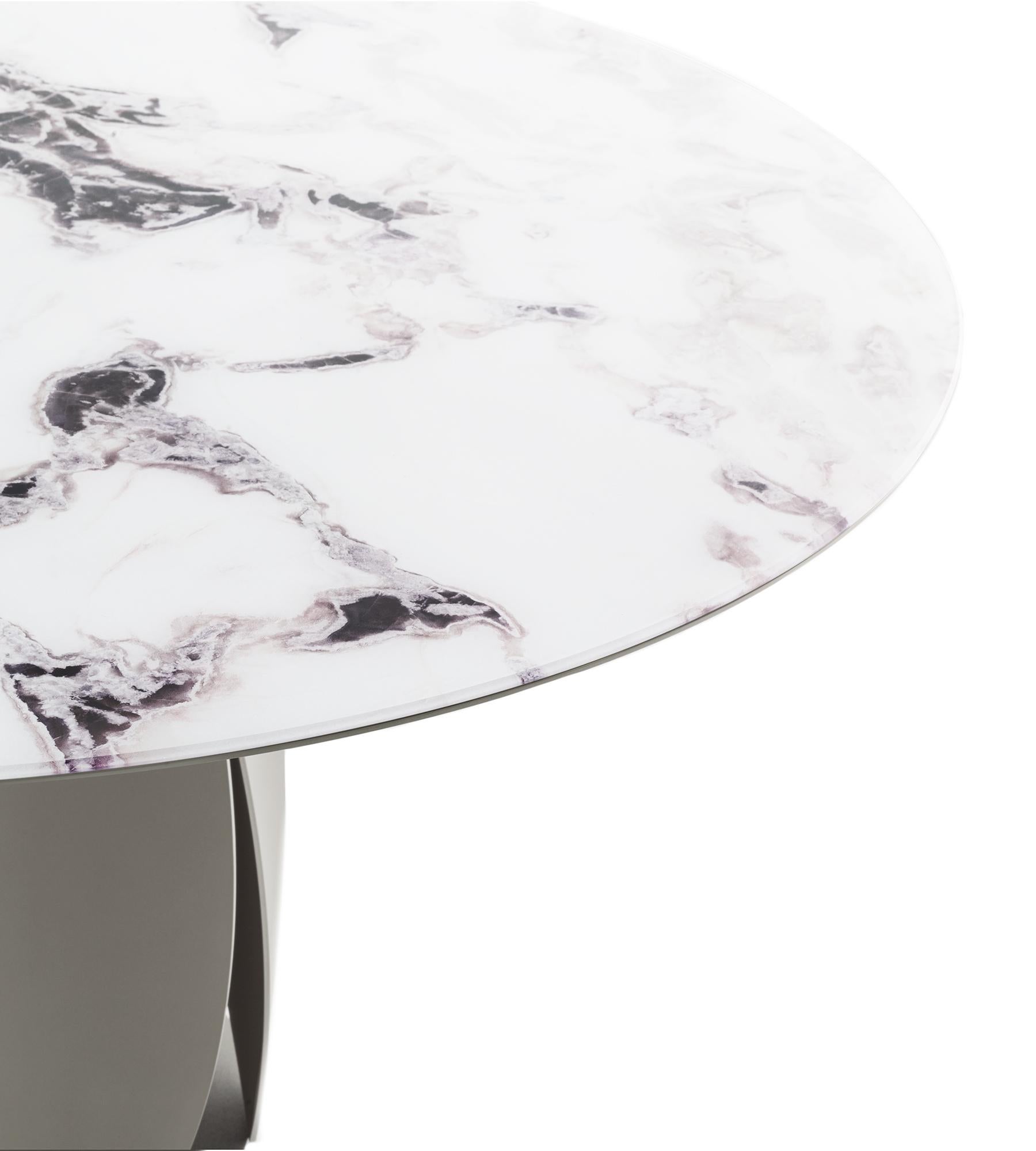 Tulipano Trinity Table de salle à manger en verre blanc, 6 places, par Morica Design Neuf - En vente à Geneve, CH