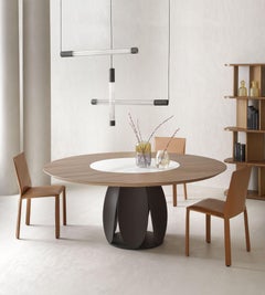 Tulipano Walnut Dining Table With Lazy Susan, 10 Seats, by Morica Design