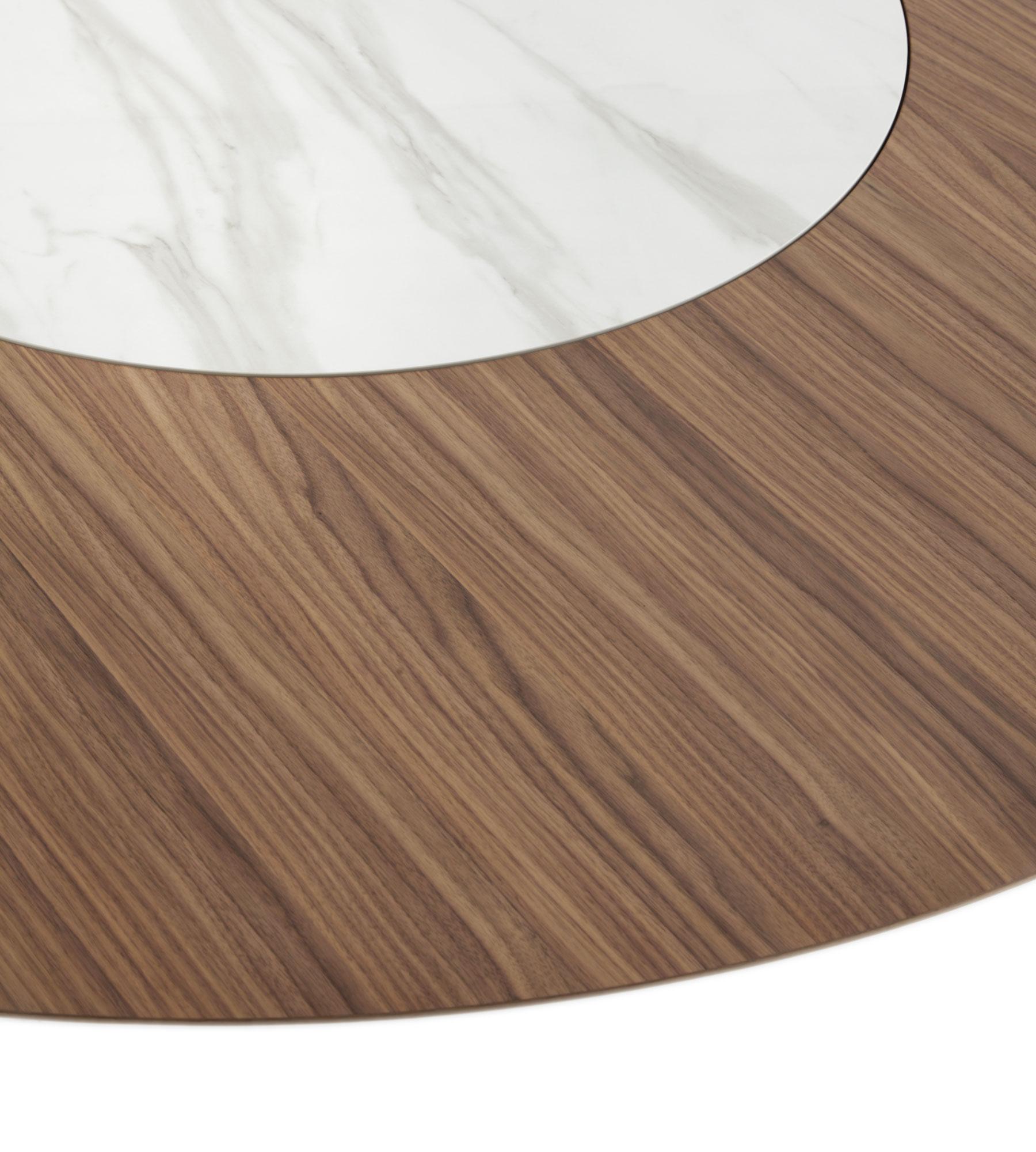 Italian Tulipano Walnut Dining Table With Lazy Susan, 10 Seats, by Morica Design For Sale