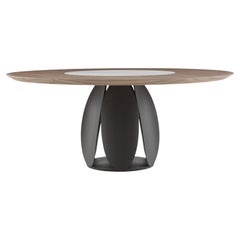 Tavolo da pranzo in noce Tulipano con Lazy Susan, 10 posti a sedere, di Morica Design