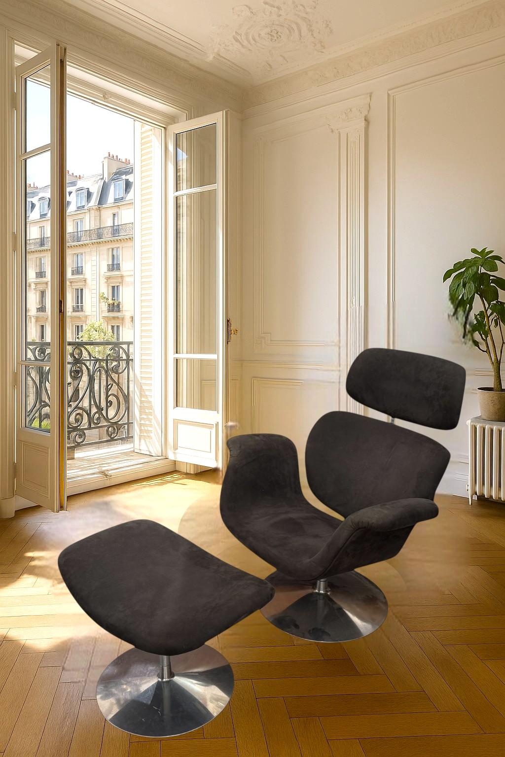 Icône du design du XXe siècle, le fauteuil Tulipe (modèle F545) est une création emblématique de Pierre Paulin, produite par Artifort dans les années 1960-70. Avec sa silhouette organique et futuriste, cette chaise incarne parfaitement l'approche