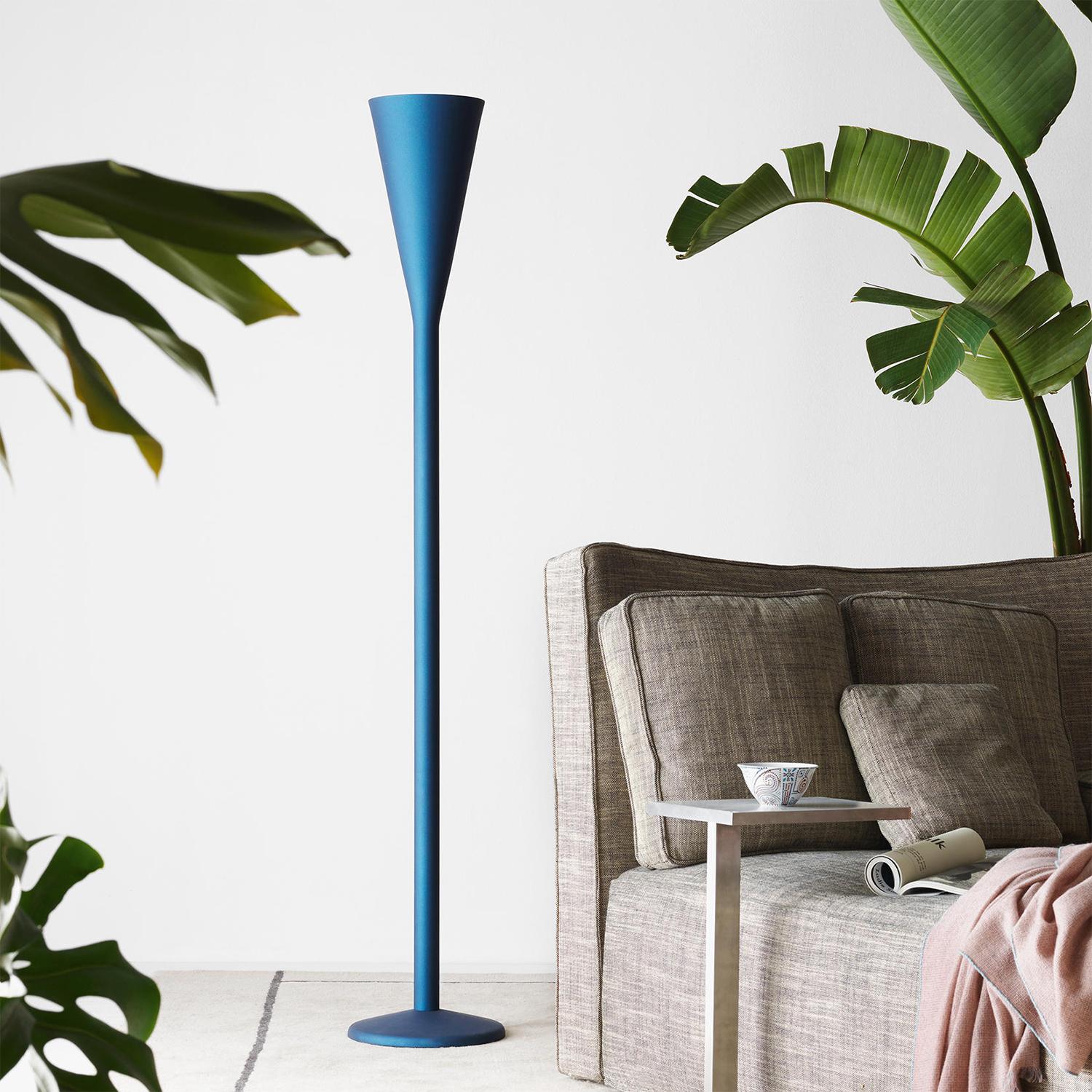 Metal Tulipe Blue Floor Lamp For Sale