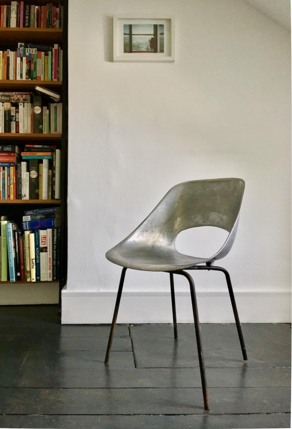 Tulipe Chair in Aluminium by Pierre Guariche for Steiner, France, 1950s 6