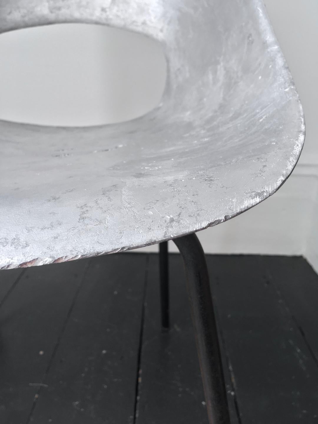 Metal Tulipe Chair in Aluminium by Pierre Guariche for Steiner, France, 1950s