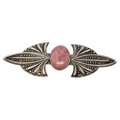 TULLA BOOTH Sterling Silver Pink Stone Brooch #17553