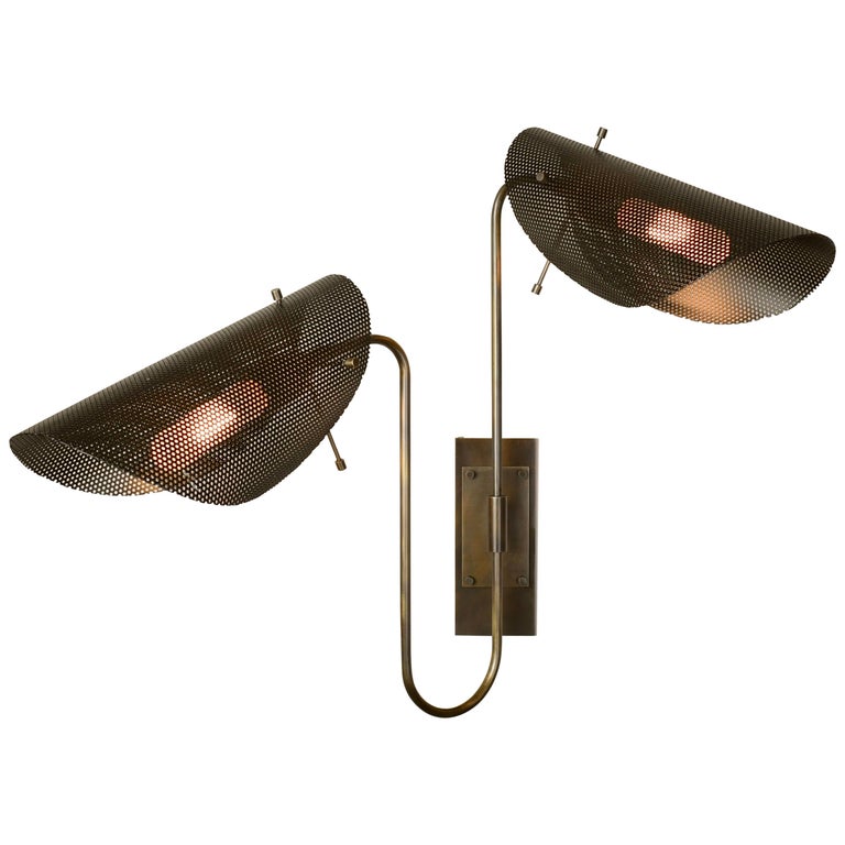 Tulle 2 Wall Lamp in Bronze and Black Enamel Mesh by Blueprint Lighting, 2019 1