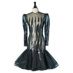 Cocktailkleid aus Tüll und Pailletten CIRCA 1980er Jahre