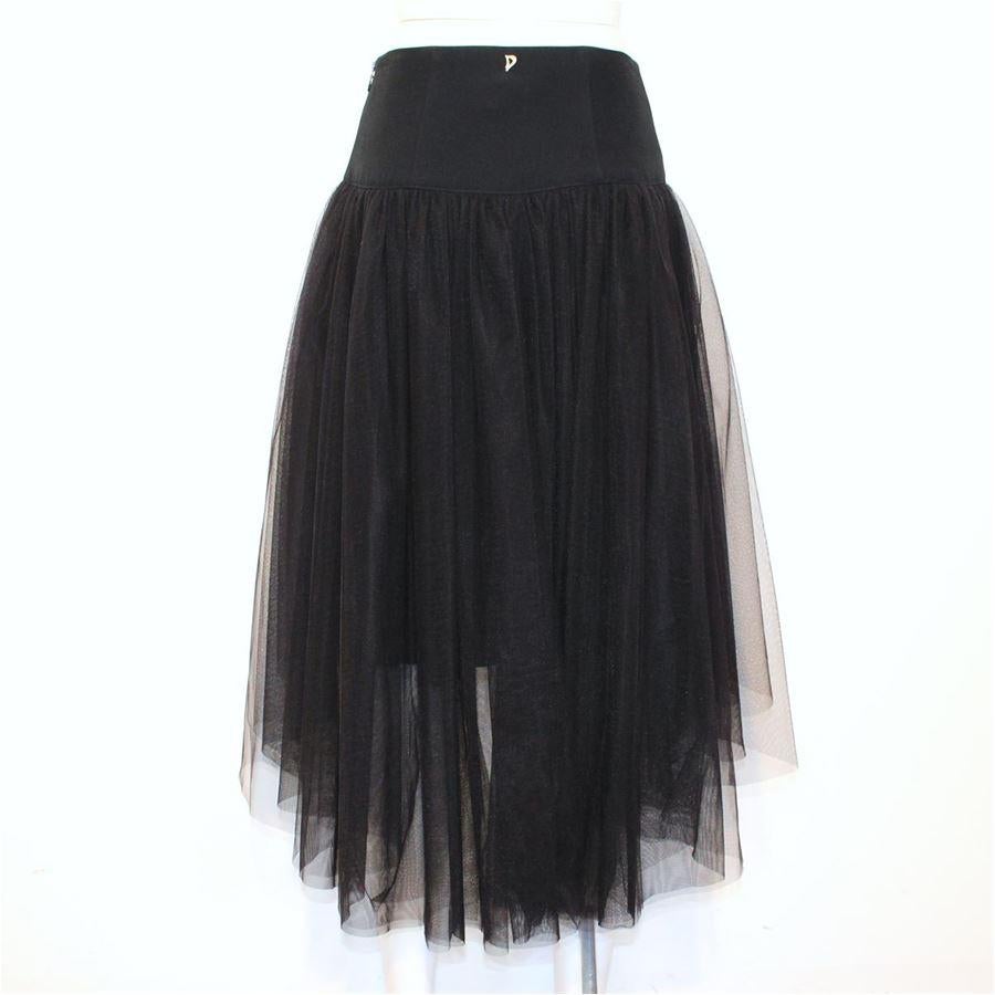Nylon Tulle Black color Short on front Total length cm 88 (34.6 inches)
