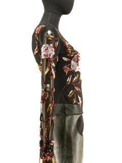 Tulle Top with Sequin Floral Embroidery