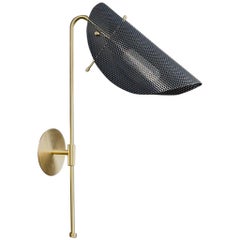 Tulle Wall Lamp in Brass and Gray Enamel Mesh by Blueprint Lighting, 2021