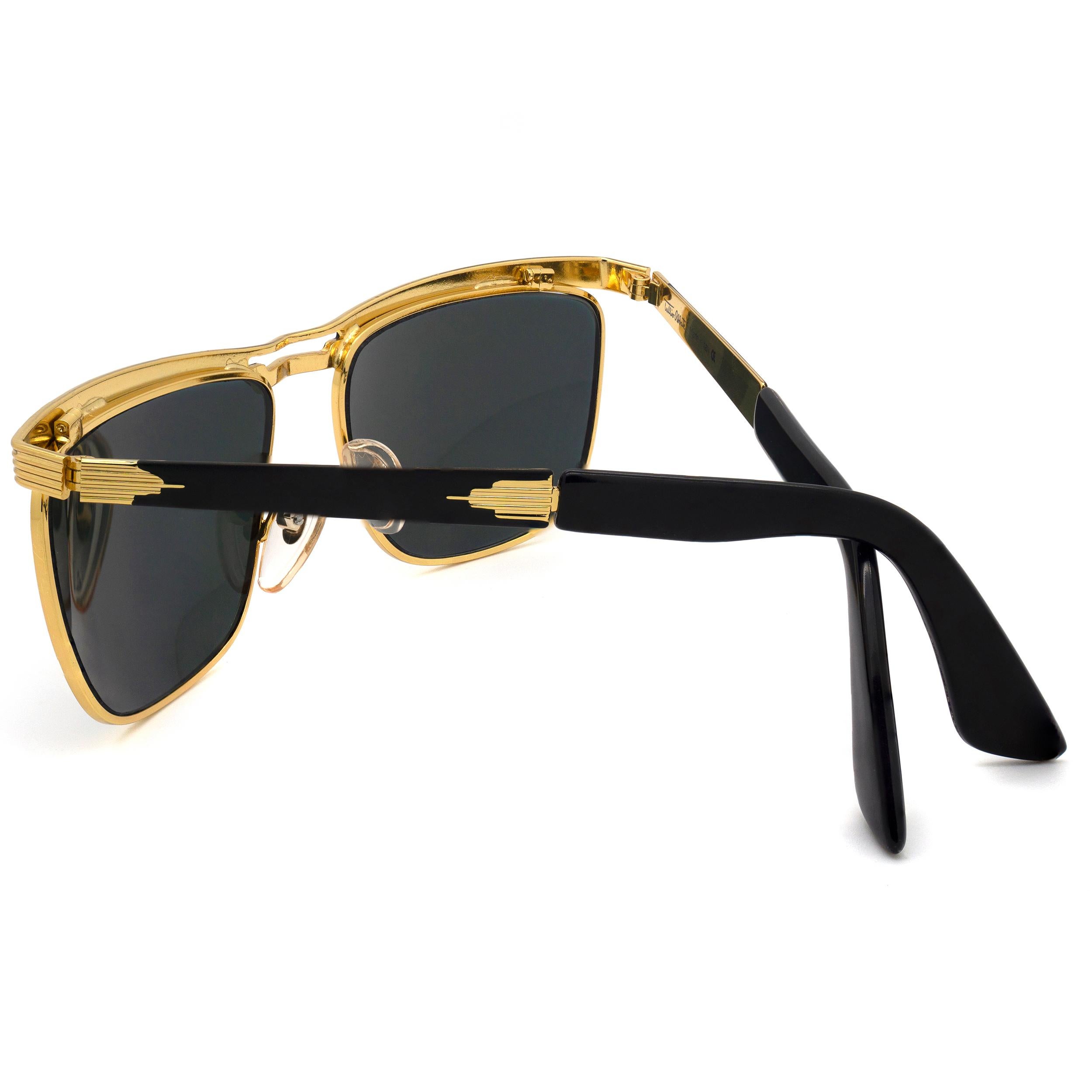 Tullio Abbate 80er Jahre Vintage-Sonnenbrille  (Schwarz) im Angebot