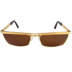 Tullio Abbate Gold Rectangular Sunglasses