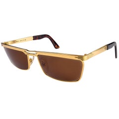 Tullio Abbate Gold Rectangular Sunglasses 