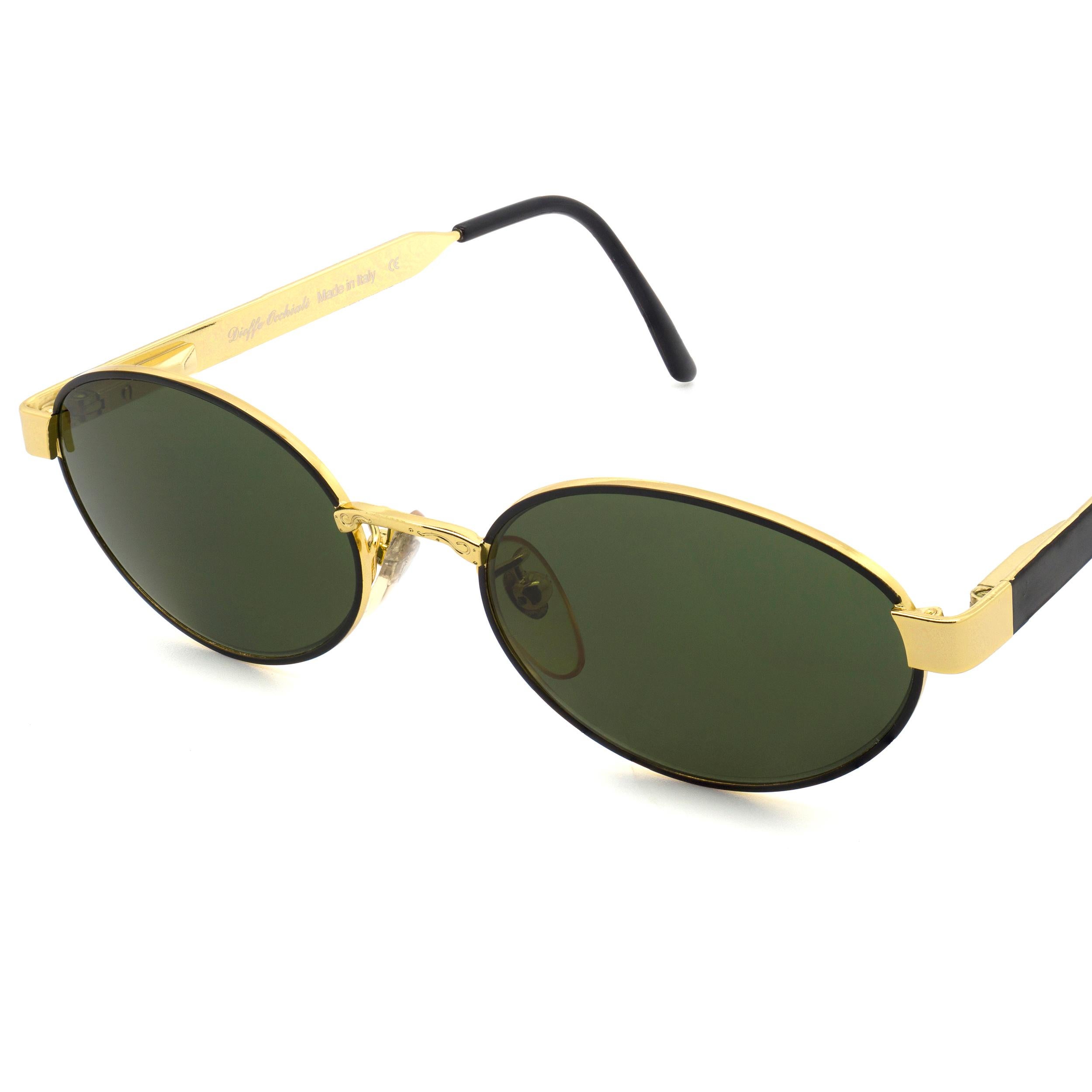 Black Tullio Abbate oval vintage sunglasses art deco For Sale