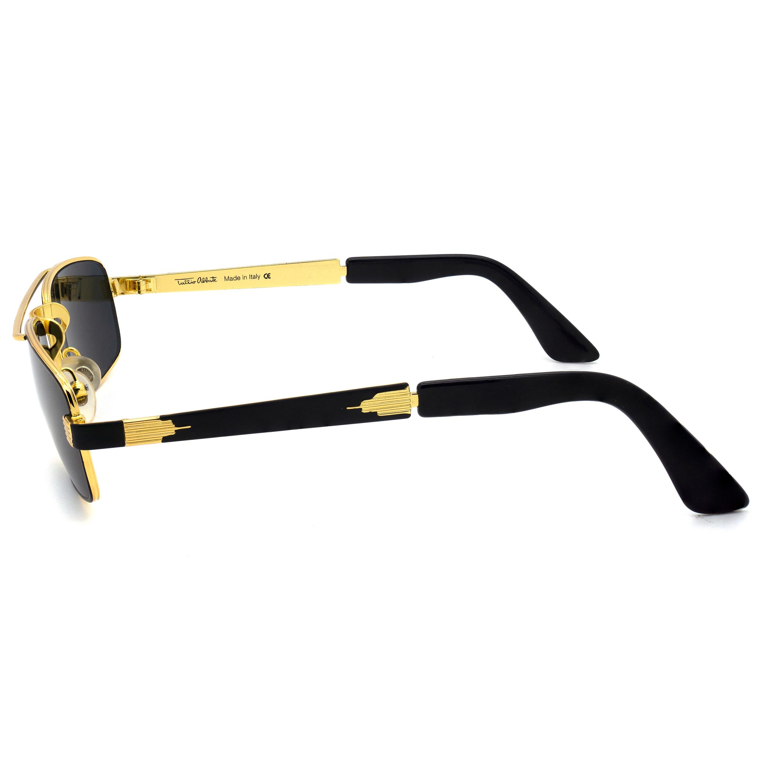 Noir Tullio Abbate lunettes de soleil rectangulaires  en vente