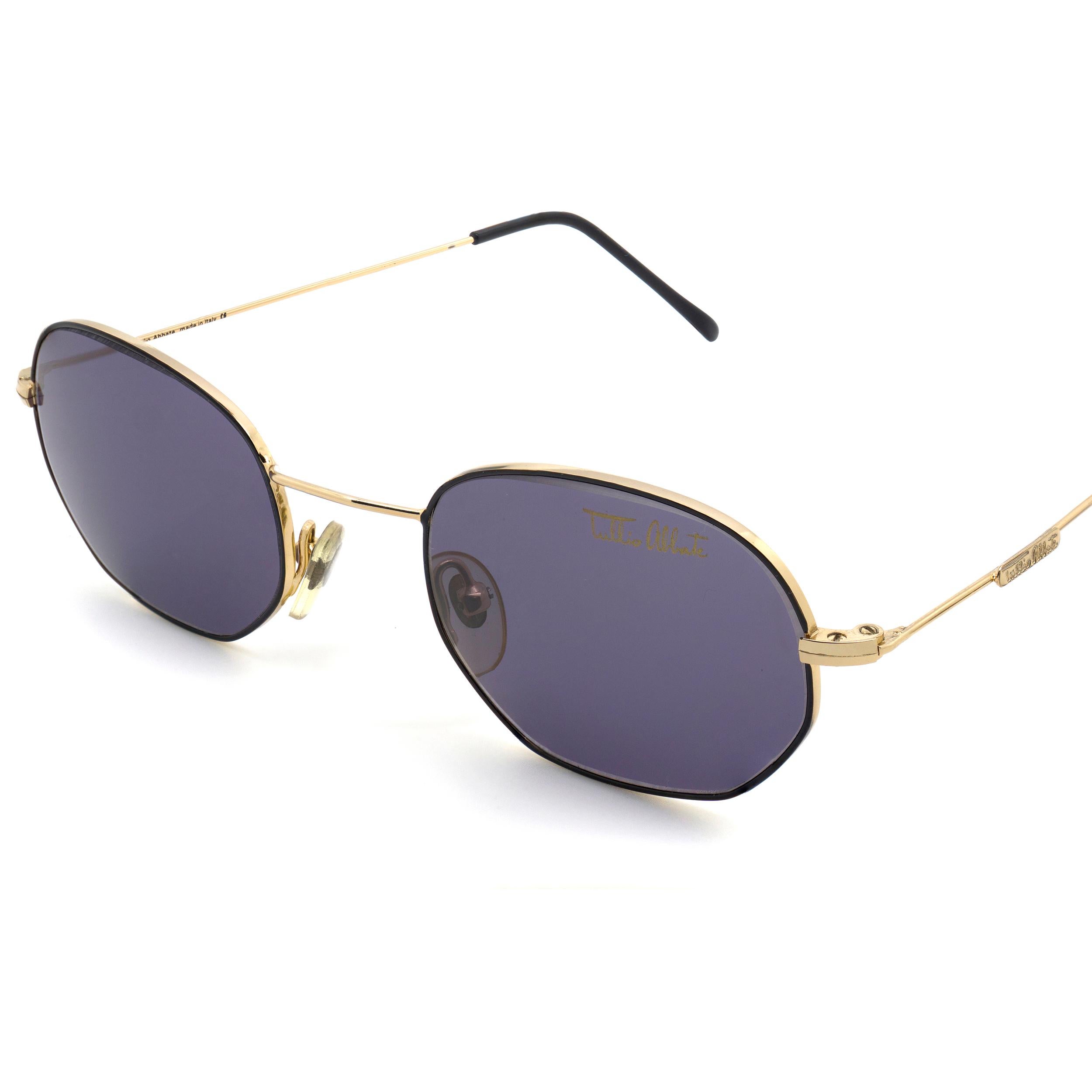Tullio Abbate Ultra-Leichtgewichtige sechseckige Sonnenbrille (Grau) im Angebot