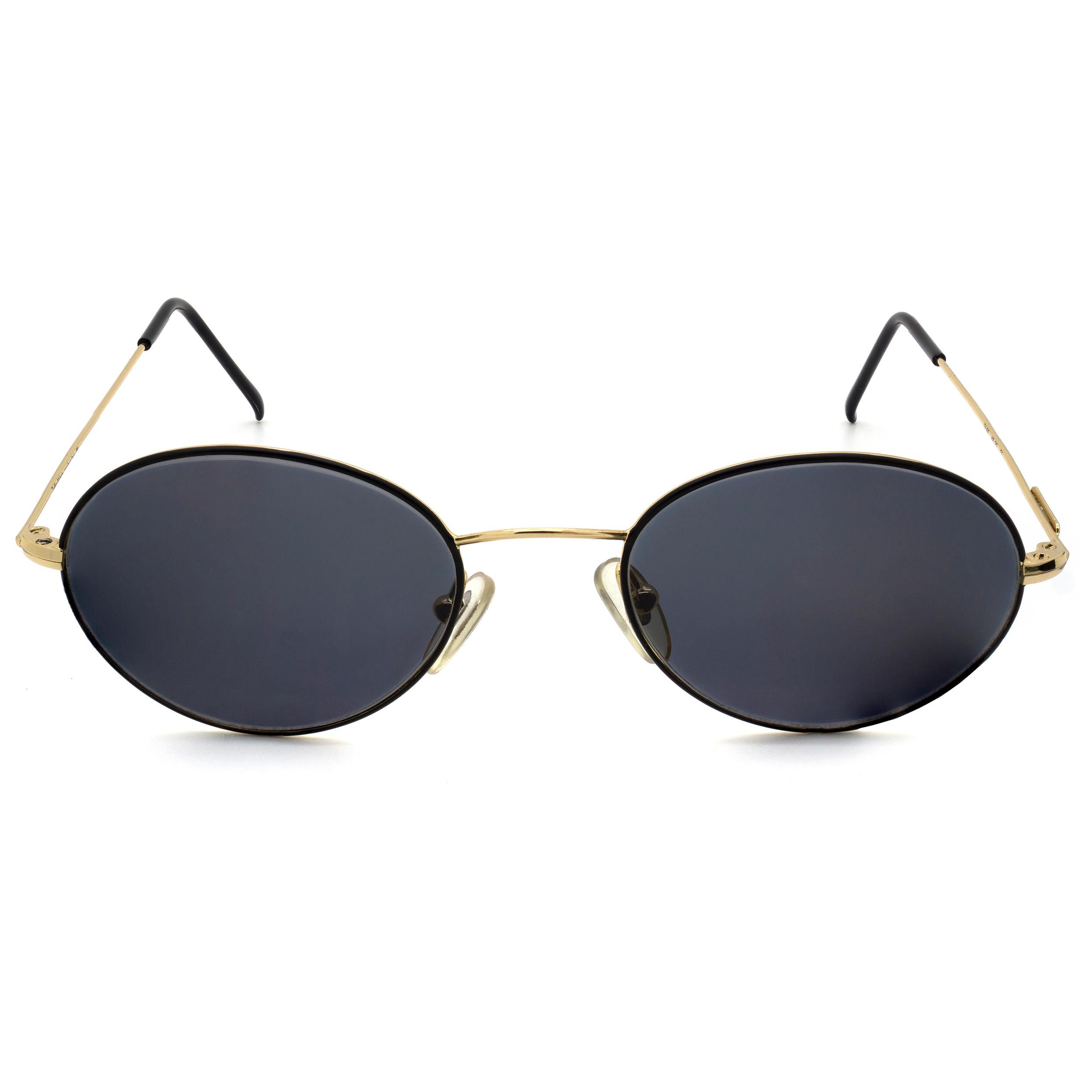 Black Tullio Abbate Ultra-Lightweight Oval Sunglasses For Sale