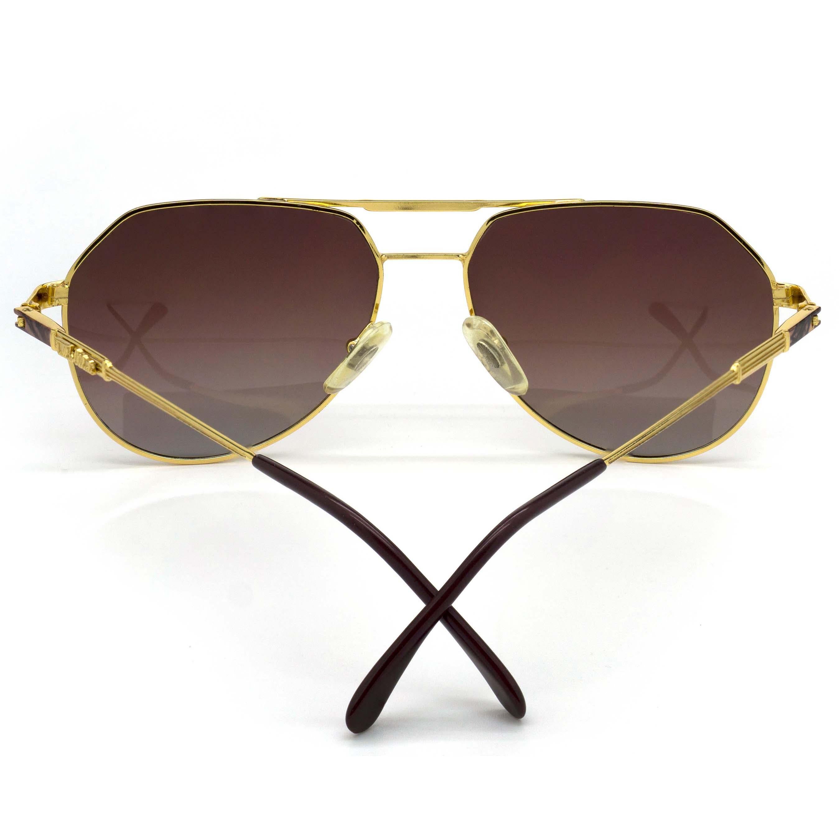 Marron Lunettes de soleil aviateur vintage Tullio Abbate en vente