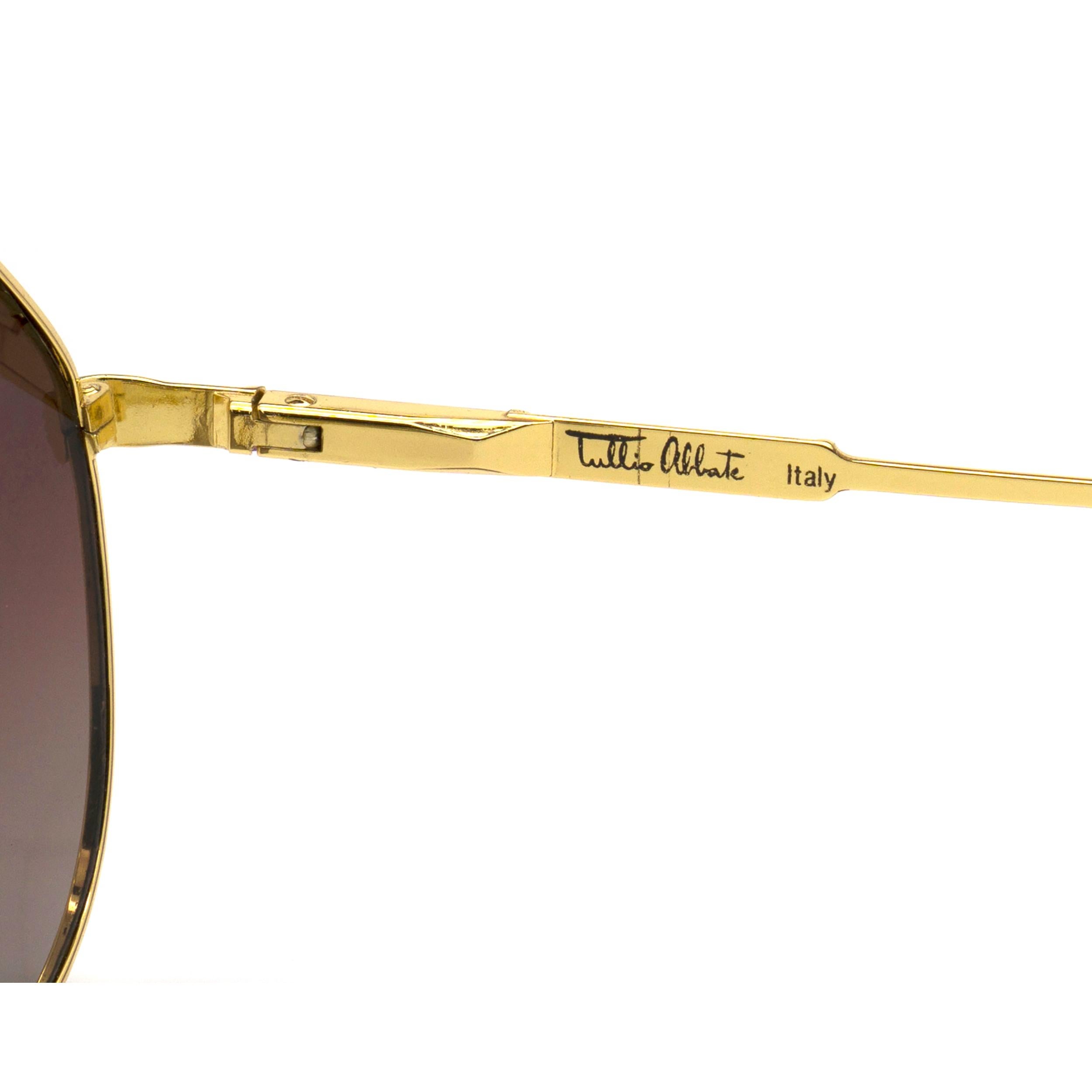 Brown Tullio Abbate vintage aviator sunglasses 