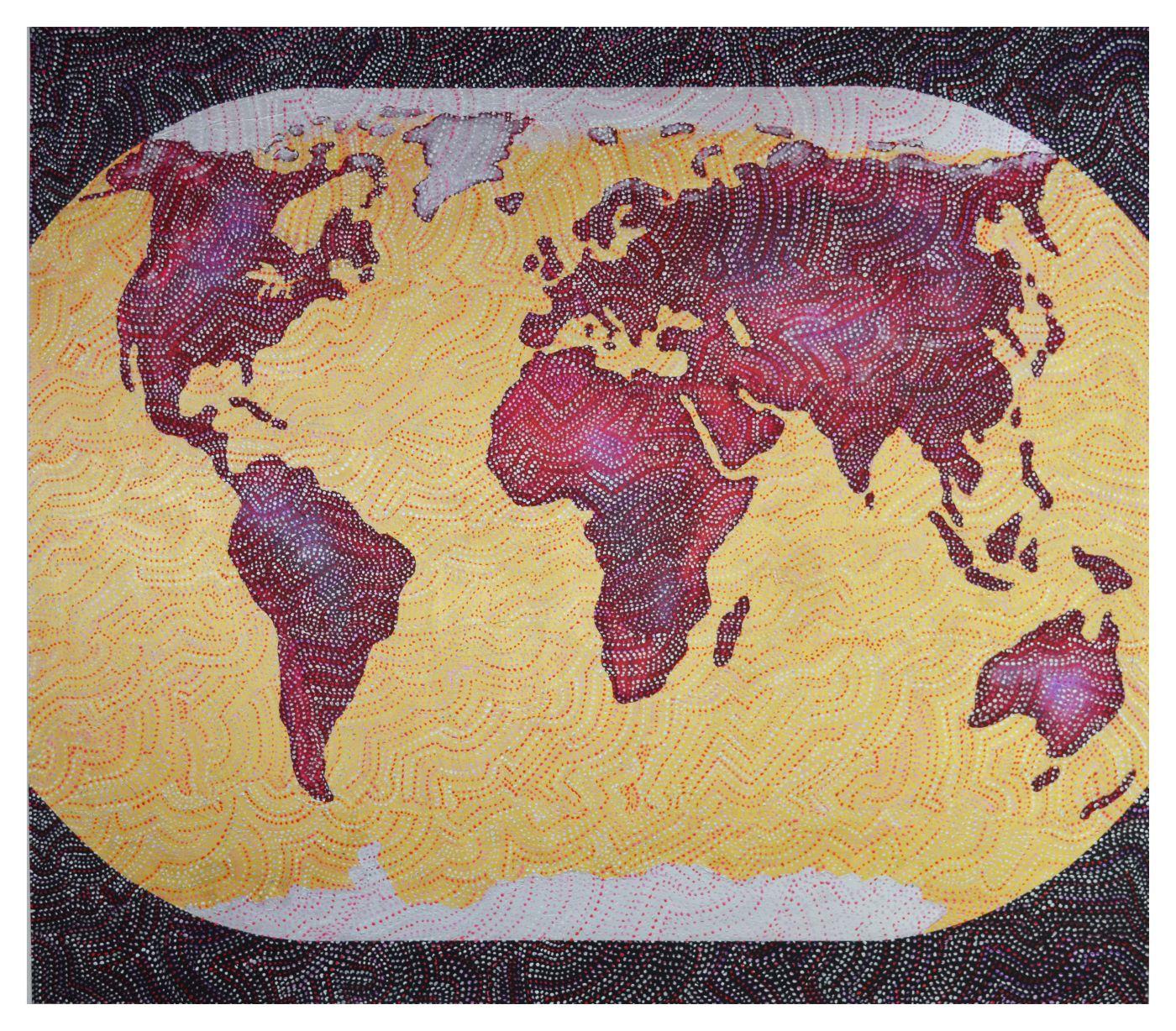 New World Map - Mind - Painting by Tullio DeSantis