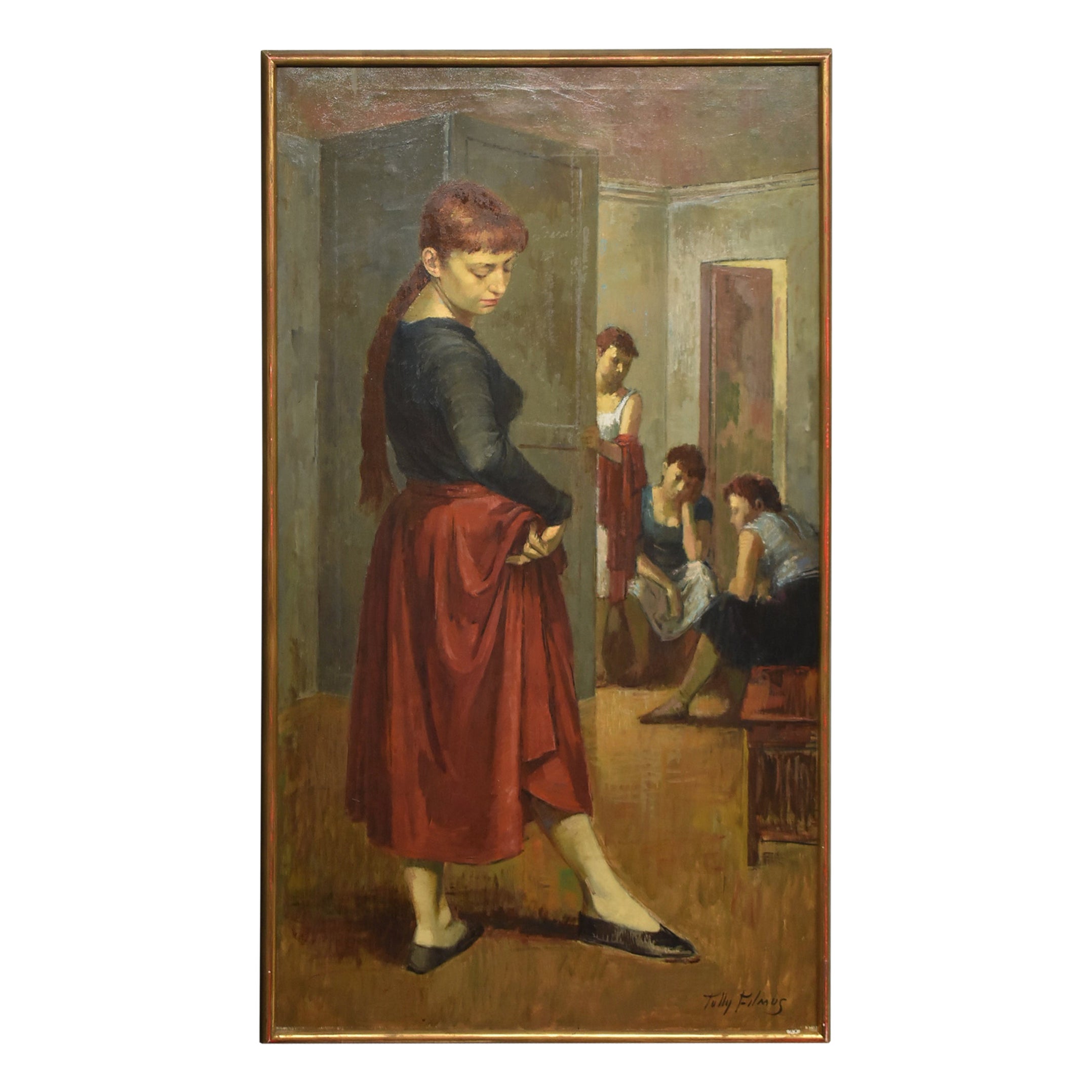 Peinture à l'huile d'une danseuse de ballet signée Tully Filmus 1903-1998 en vente