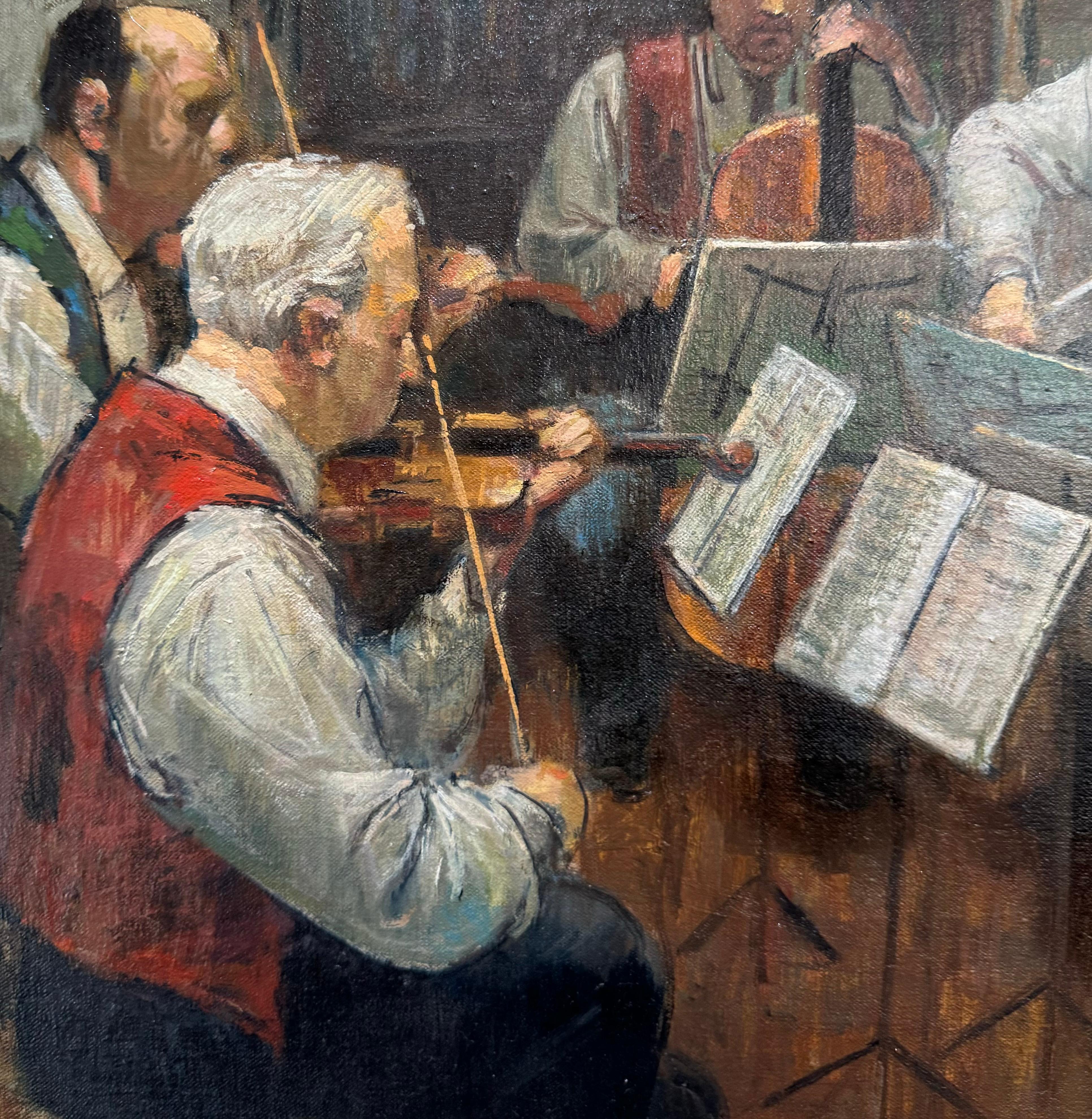Cuarteto de la Orquesta Modernista Judío Americana Nueva York Pintura al óleo en venta 1