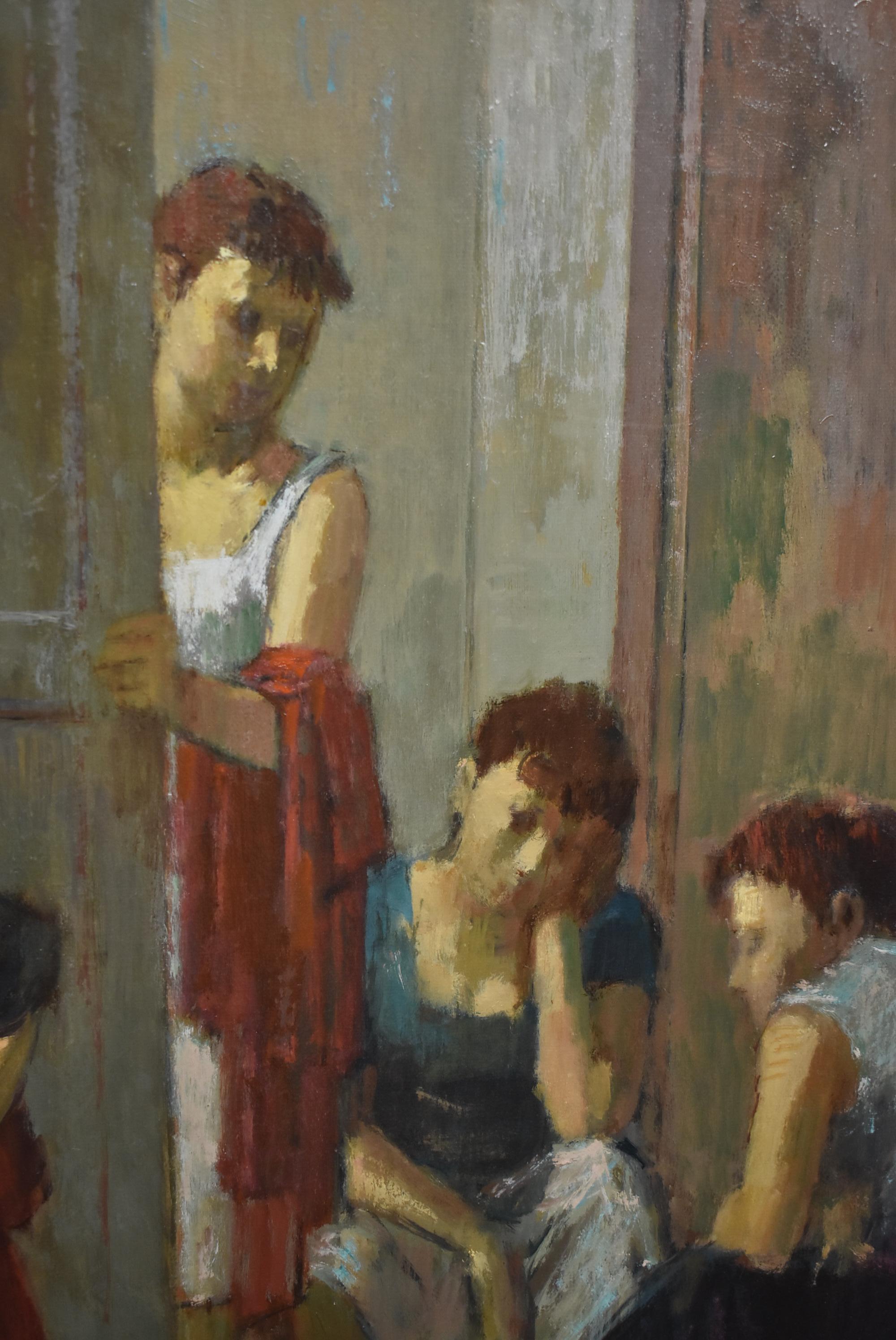 Original Öl auf Leinwand von Tully Filmus mit einer jungen Balletttänzerin. Rahmen hat Verschleiß. Canvas Messung: 29,5 