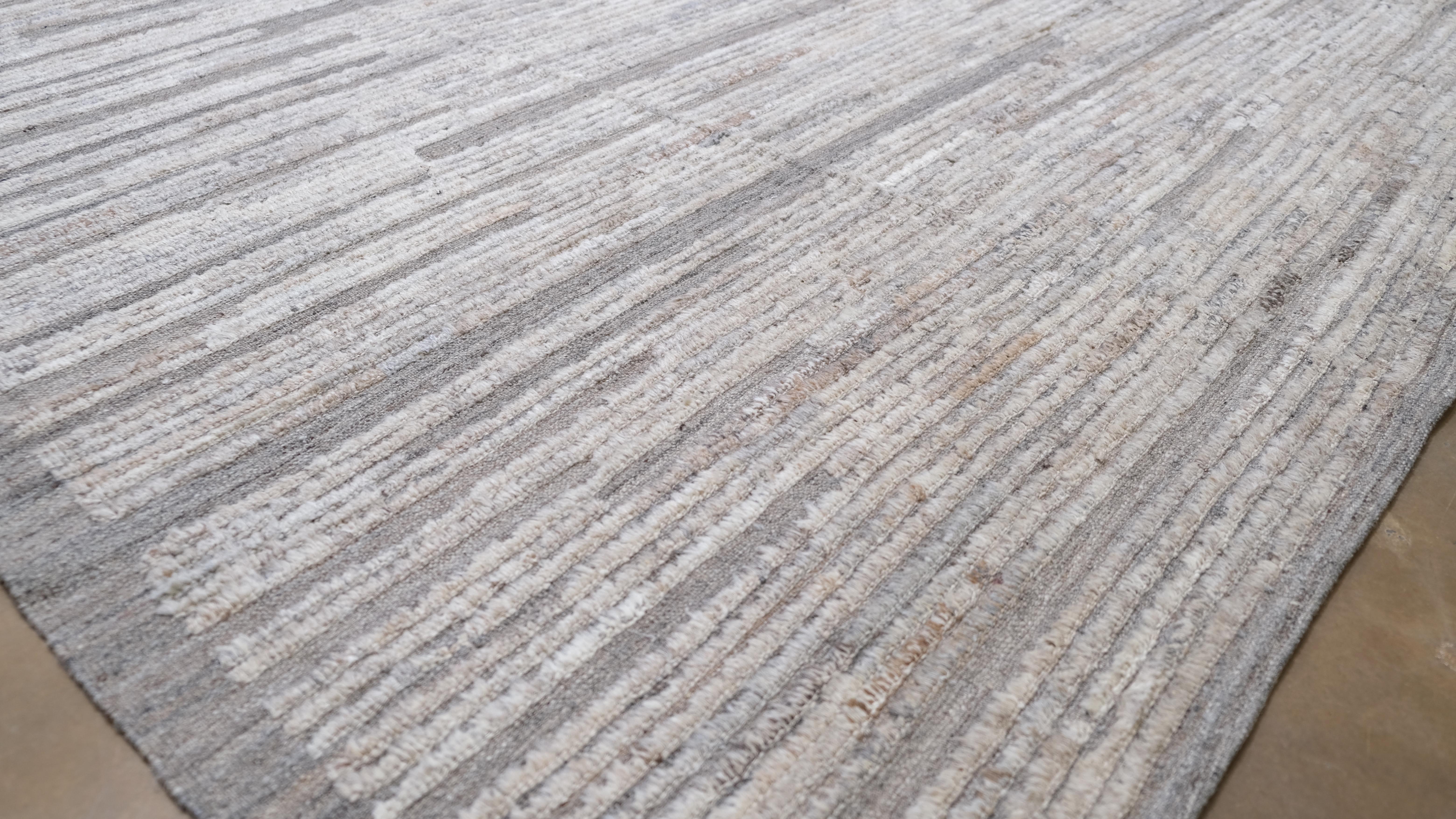 Tulu Alfombra de lana marroquí envejecida 12'9''x14'2'' Minimalista en venta
