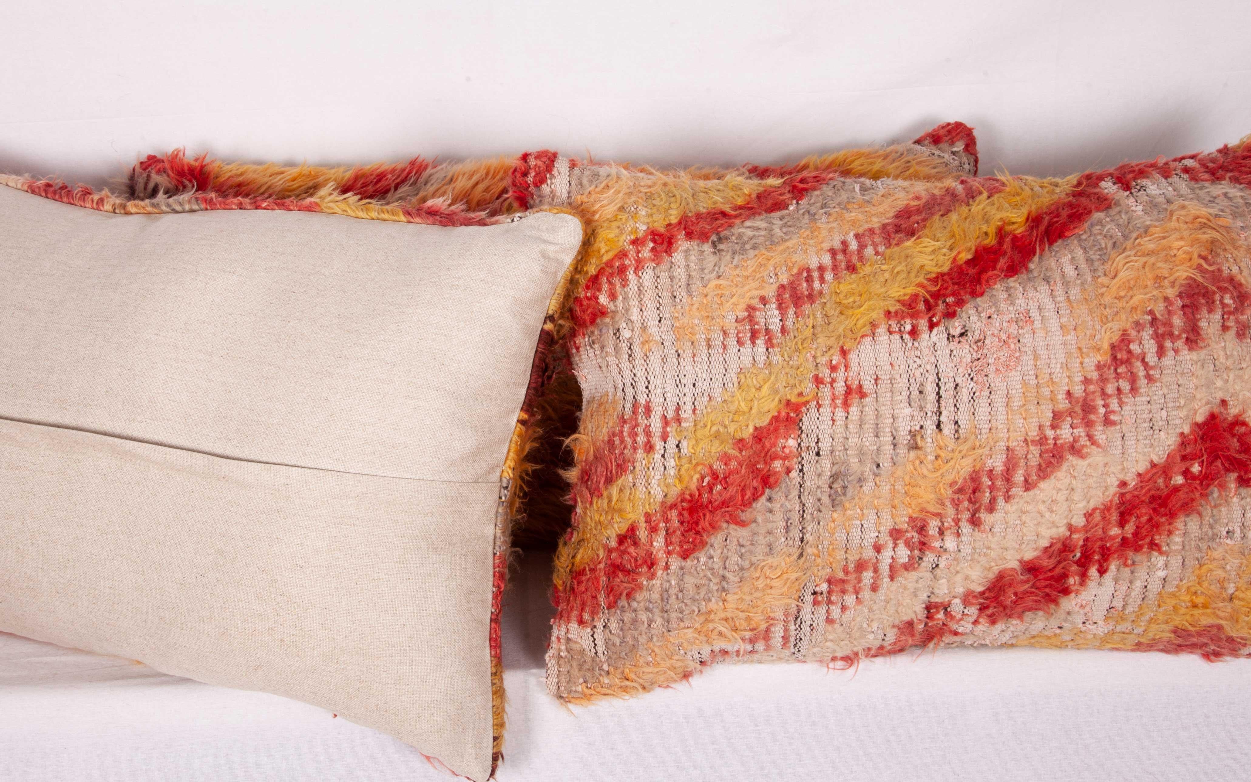Wool Tulu Pillow Cases Fashioned from a Mid-20th Century Tulu Rug For Sale