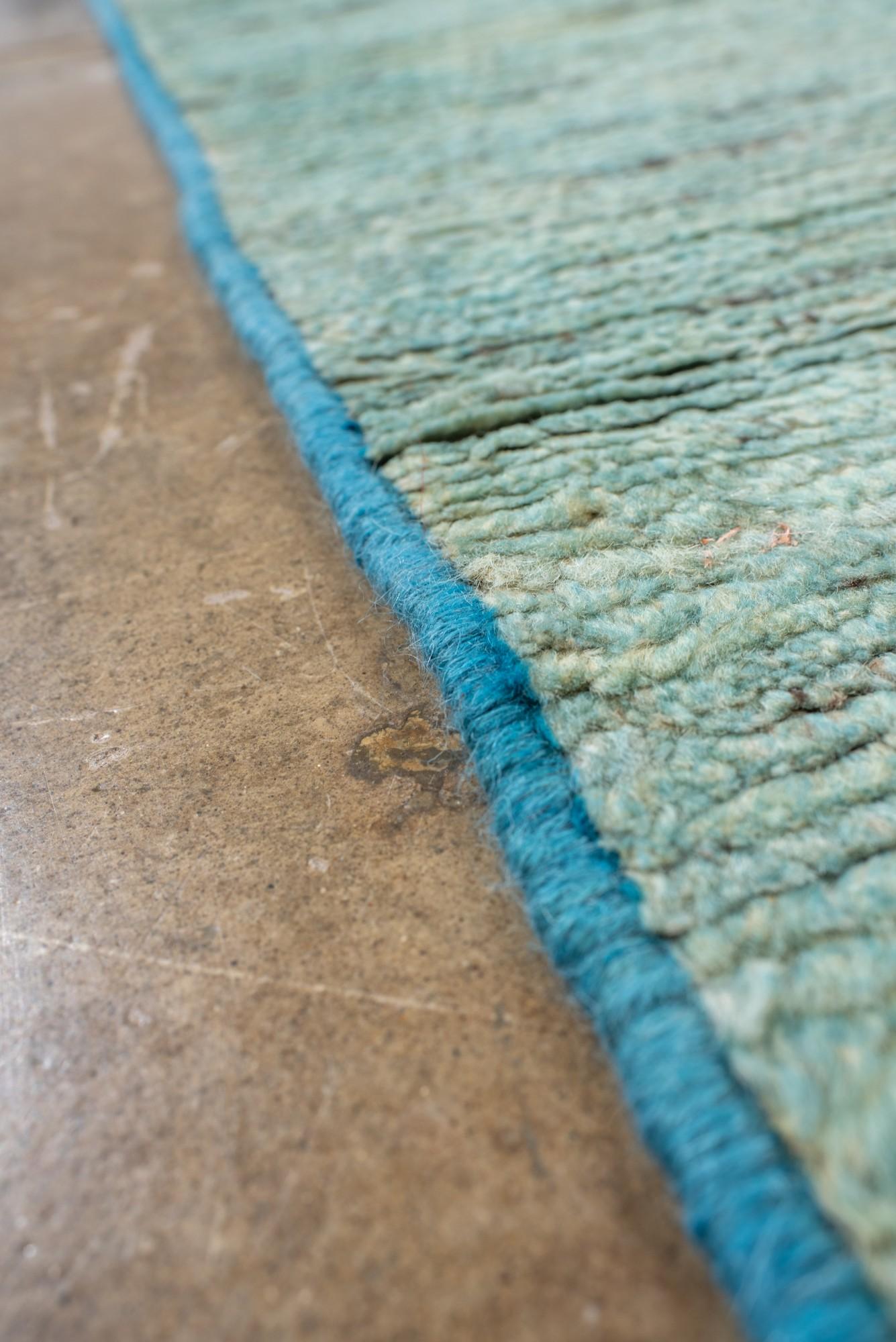 Lana Runner Tulu in morbidi toni acquatici con texture Nature in vendita
