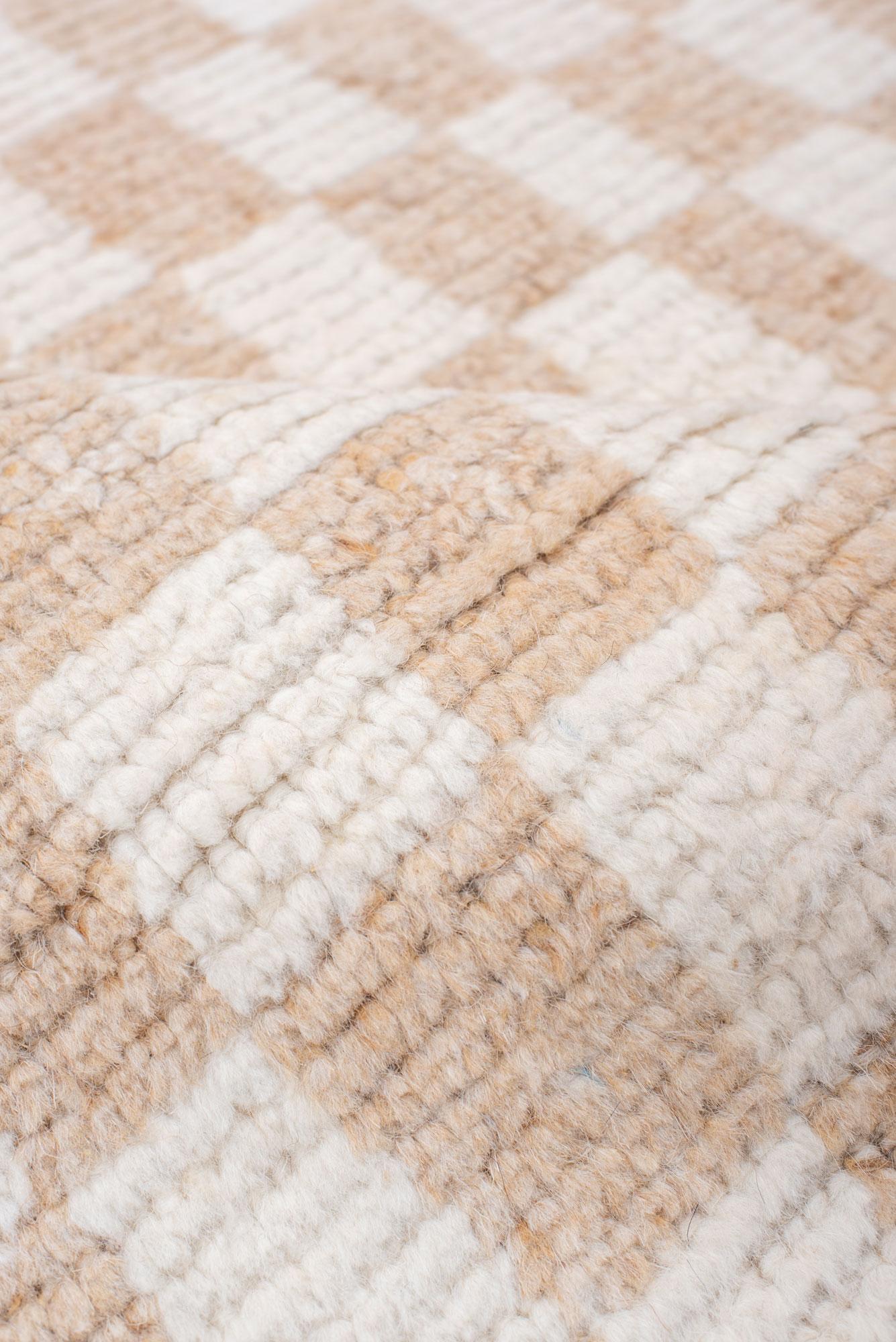 Quadratischer Tulu-Teppich mit Schachbrett-Muster (Wolle) im Angebot