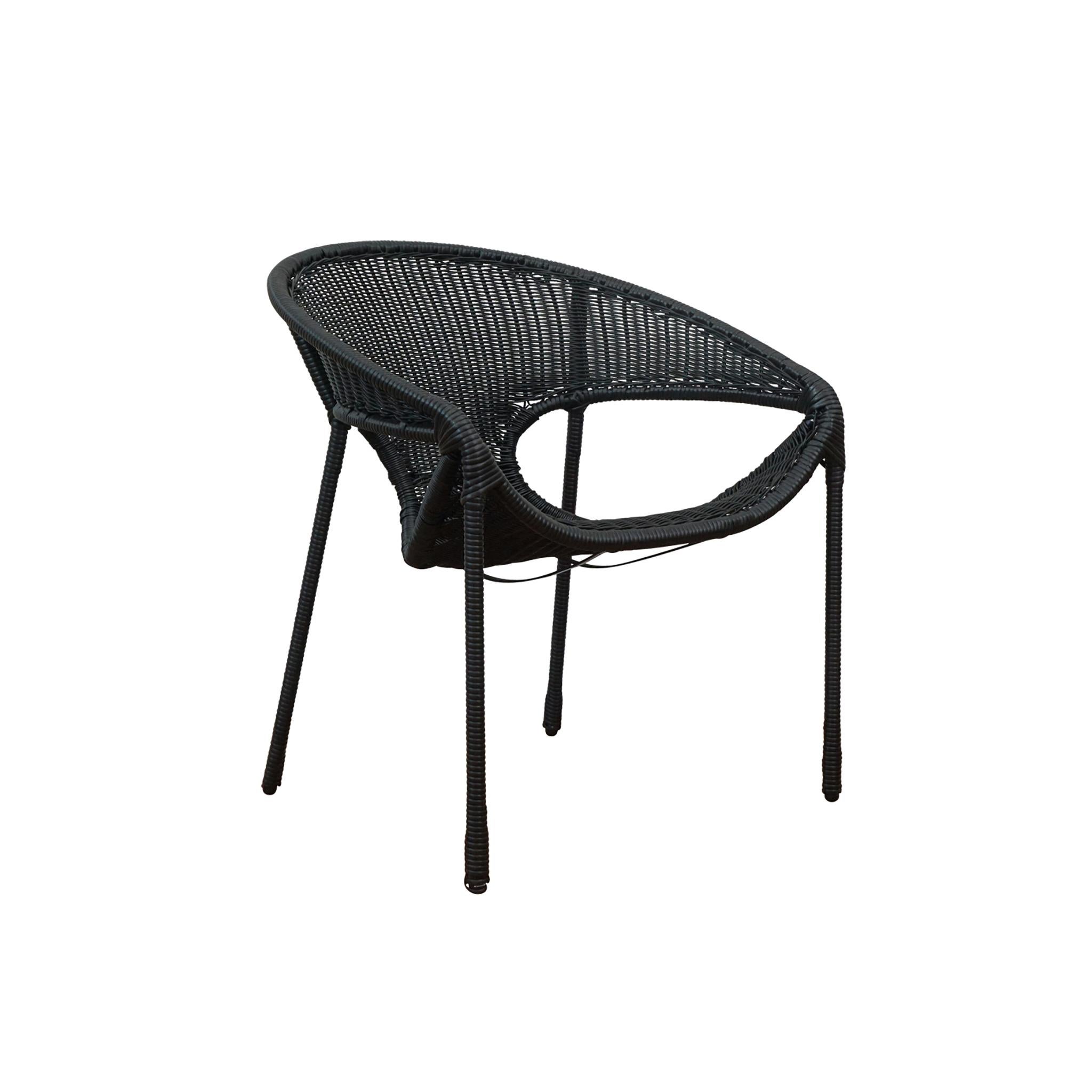 Silla de comedor tejida para exterior Tulum NEGRO Hecho a máquina en venta