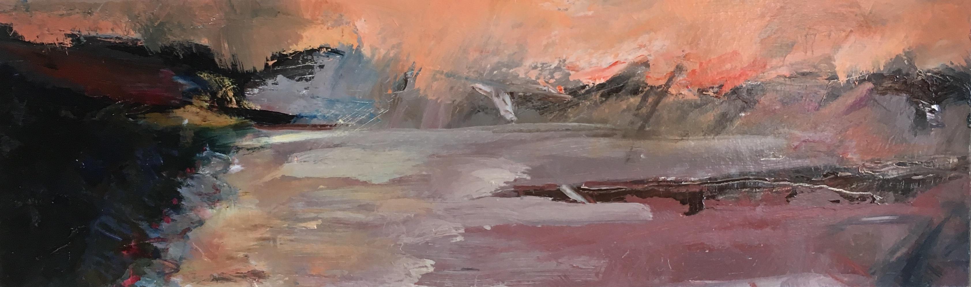 Tuëma Pattie Abstract Painting - Evening at Marble Hill Bay