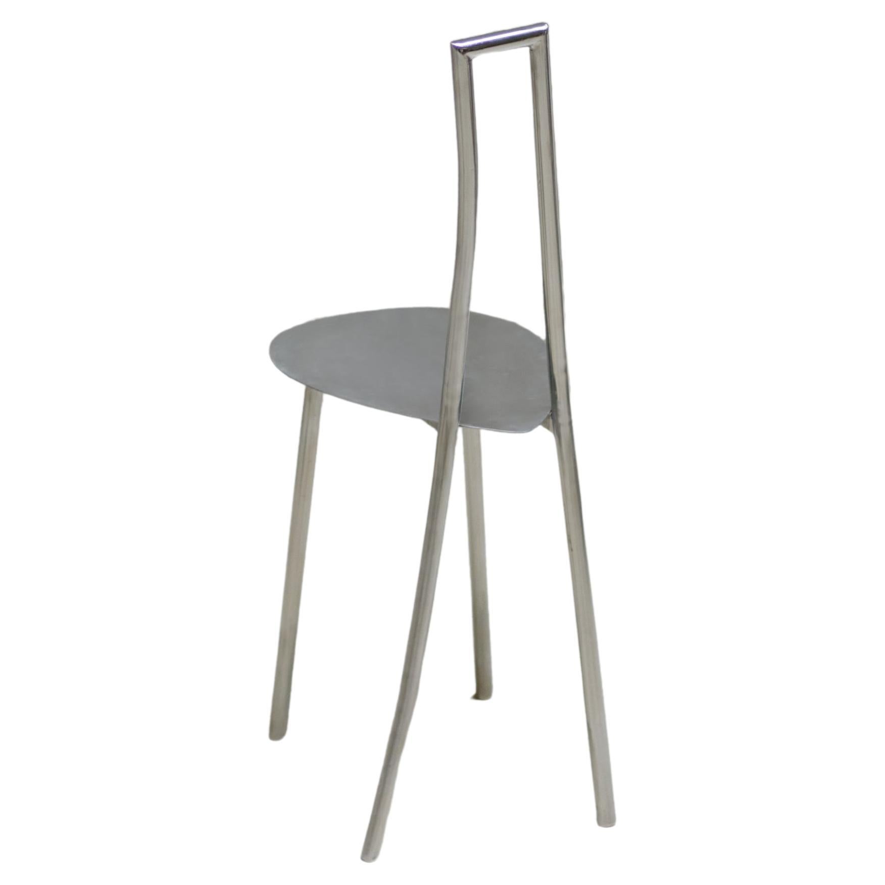 "Tumble" Chair in stainless steel tube and polished seat. For Sale