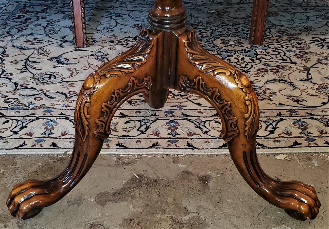 Tumble Block Parquetry Inlay Galleried Walnut Tripod Table In Good Condition In Dallas, TX