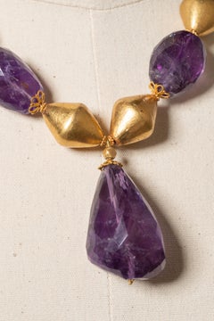 Collier d'améthyste et d'or 18K