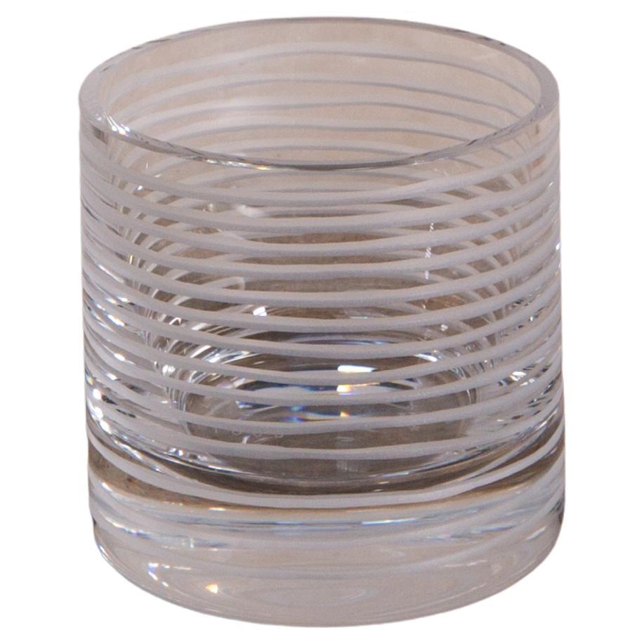 Tumbler Hand Drawn Glass by J. Hill's Standard For Sale