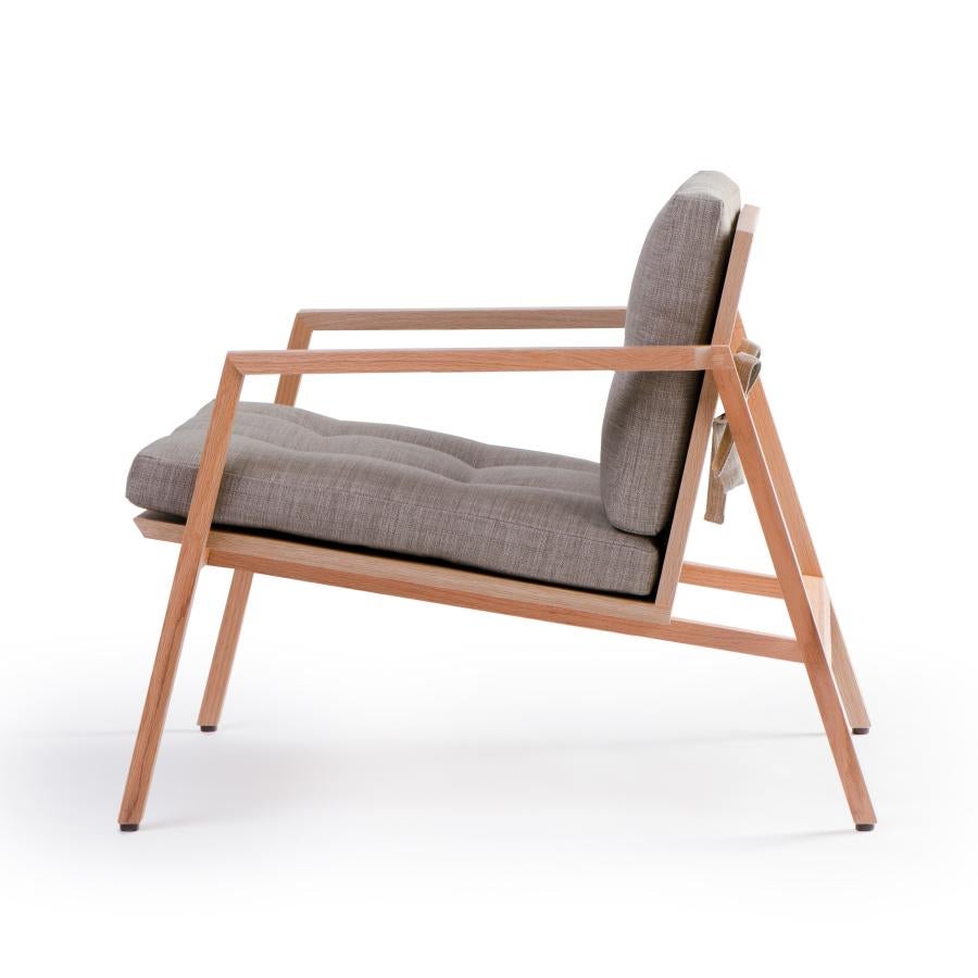 Walnut Tumbona Dedo, Mexican Contemporary Lounge Chair by Emiliano Molina for Cuchara For Sale