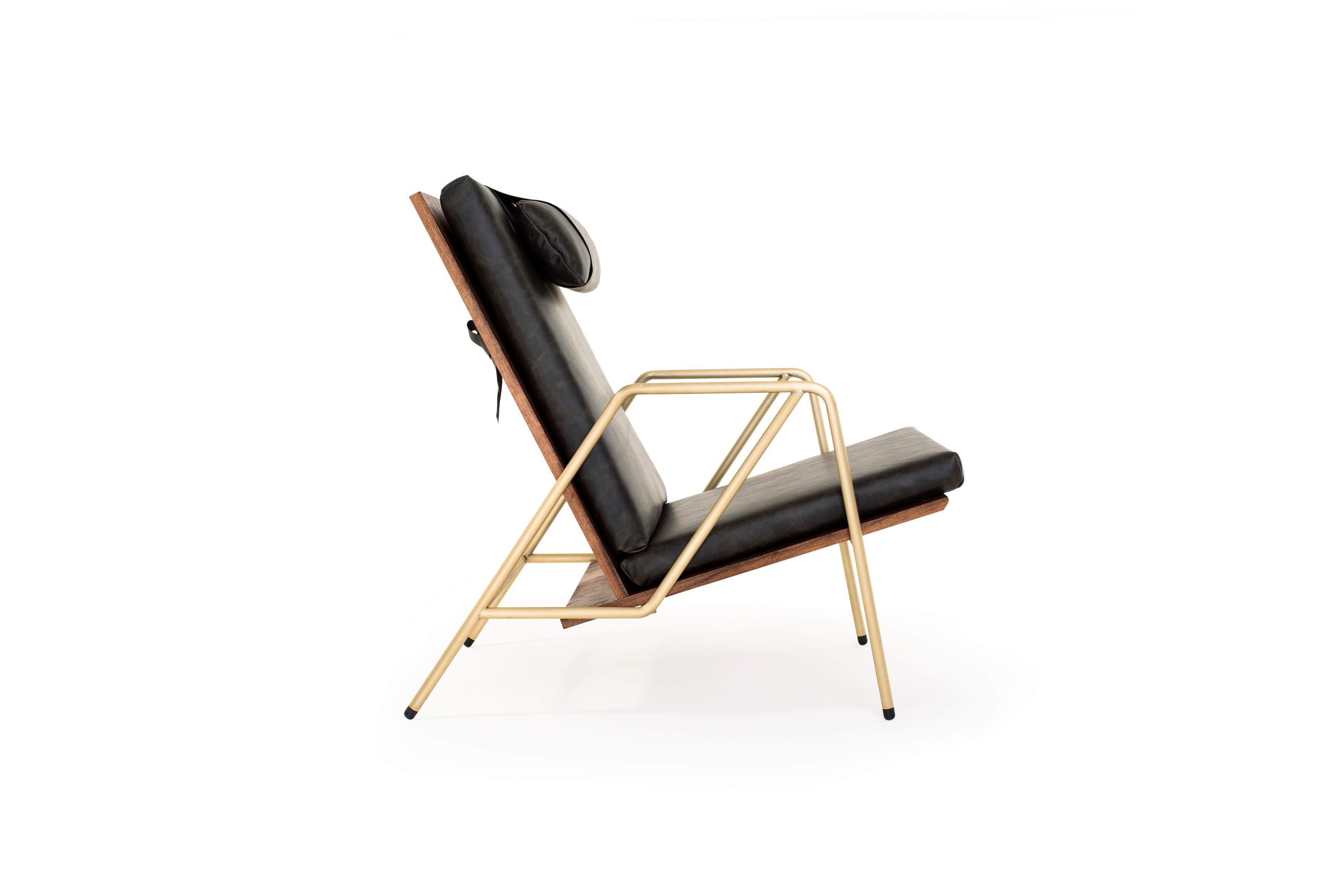 Modern Tumbona DUNA, Mexican contemporary lounge chair by Emiliano Molina for CUCHARA For Sale