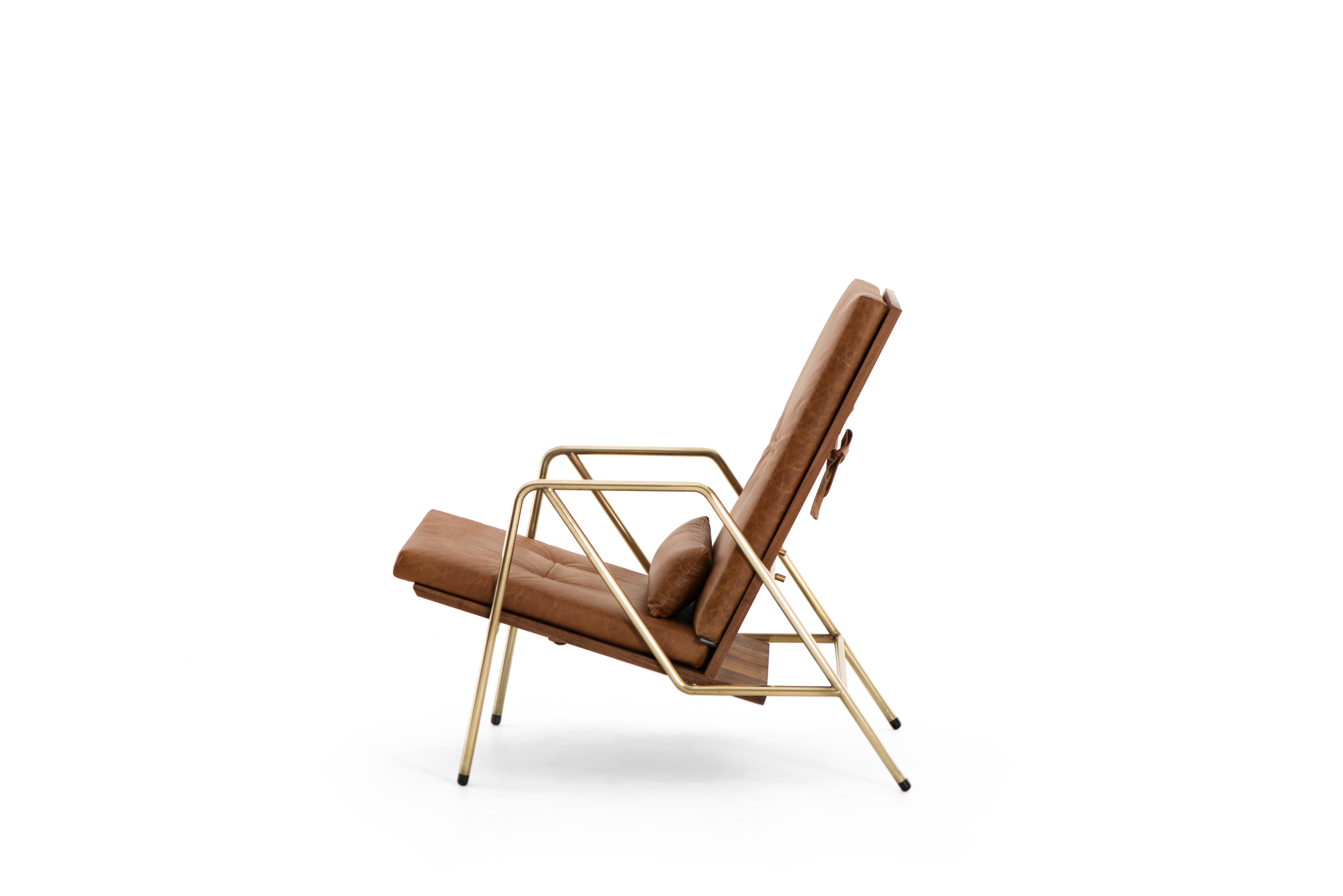 Hand-Crafted Tumbona DUNA, Mexican contemporary lounge chair by Emiliano Molina for CUCHARA For Sale