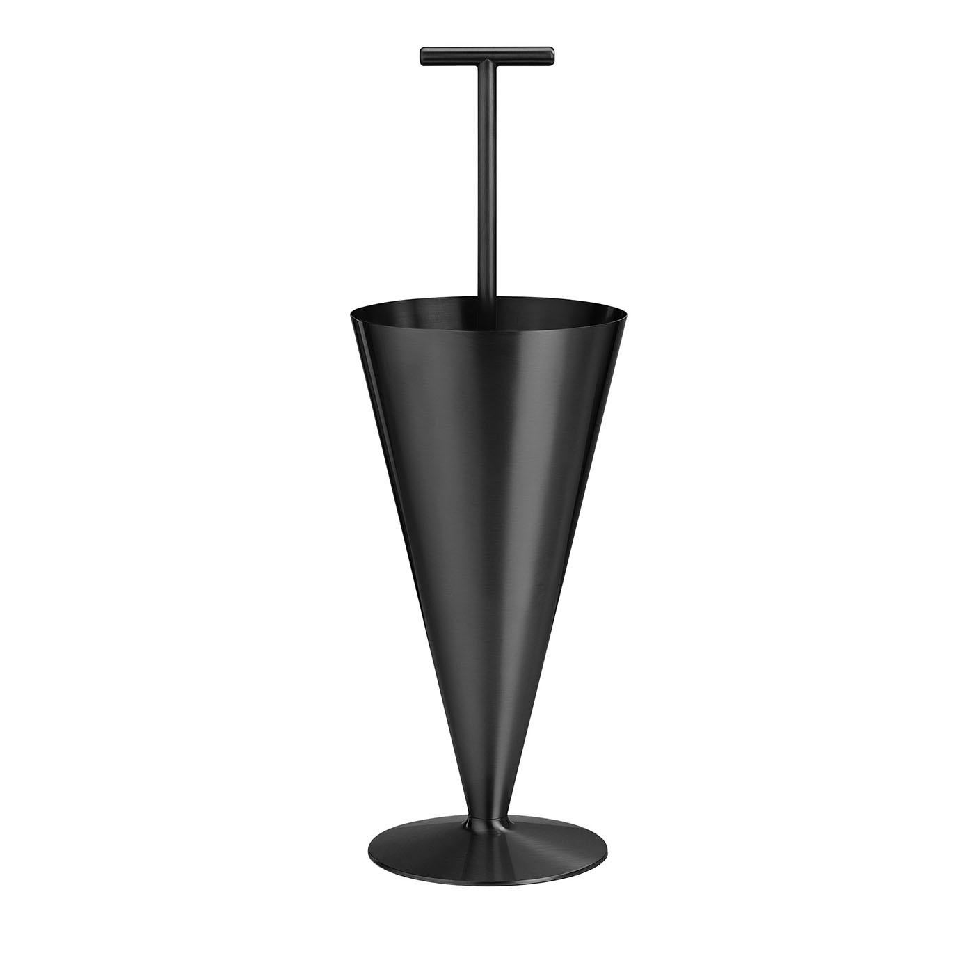 Italian Tumbrella Brass Black Umbrella Stand by Ghidini 1961 For Sale
