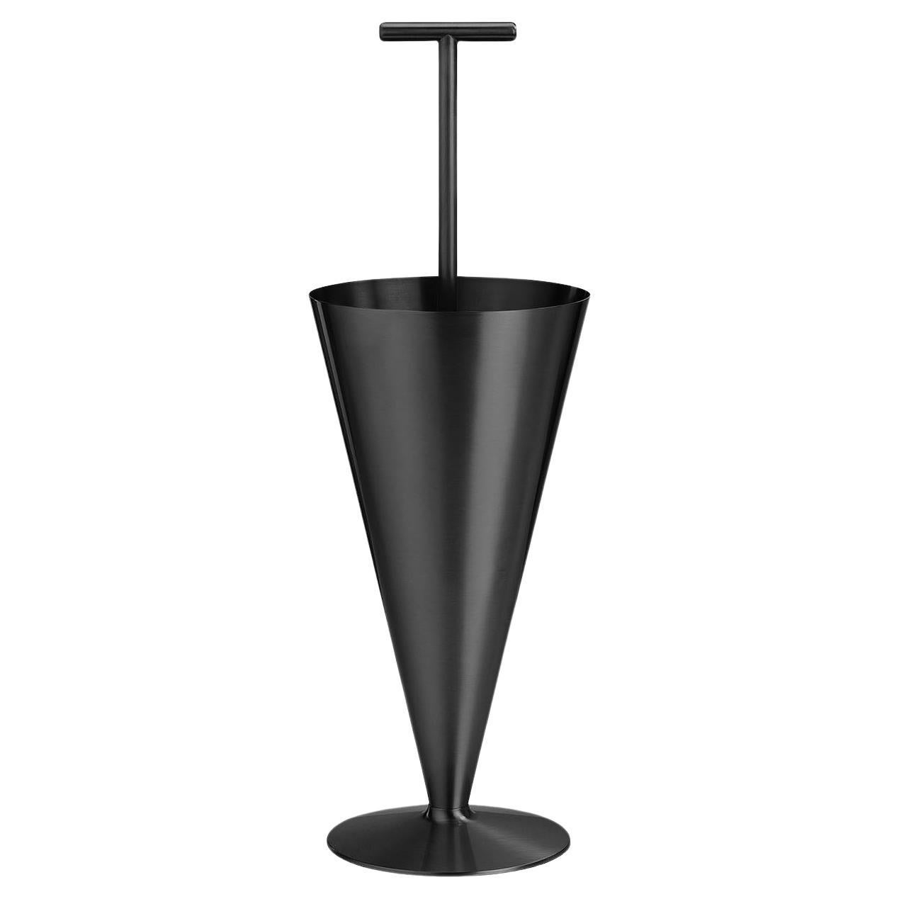 Tumbrella Brass Black Umbrella Stand by Ghidini 1961