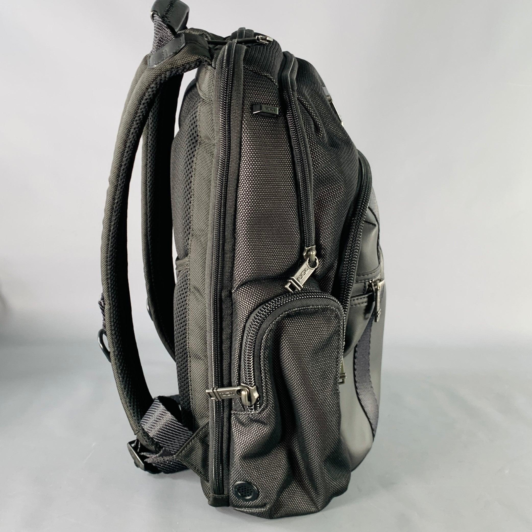 TUMI Alpha Bravo Search Black Metallic Nylon Backpack In Good Condition In San Francisco, CA