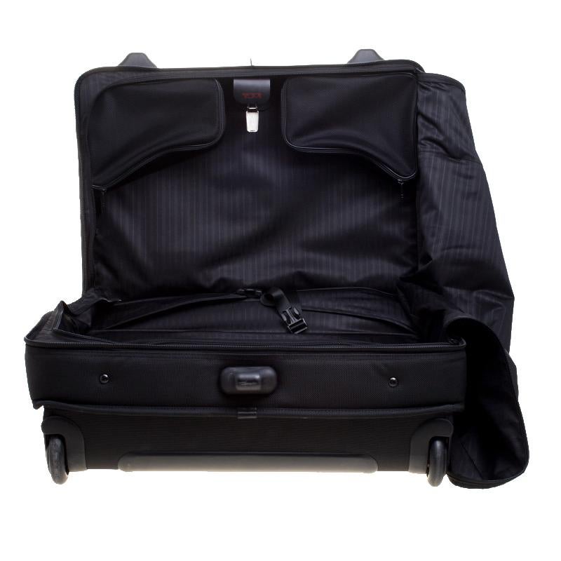 Men's Tumi Black Ballistic Nylon 2 Wheeled Carry-on Alpha Extended Garment Bag